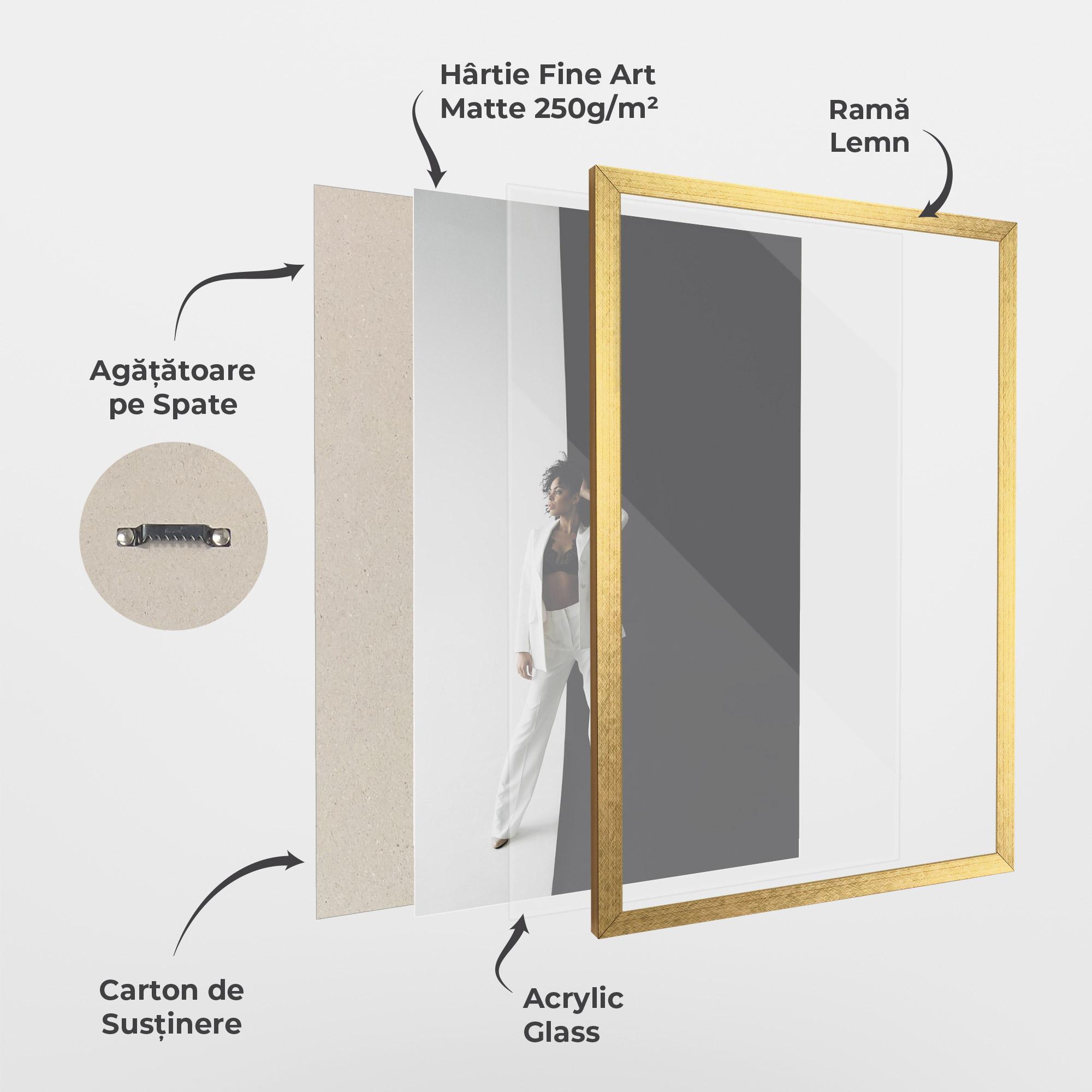 Poster Înrămat African Girl White Outfit mockup 1