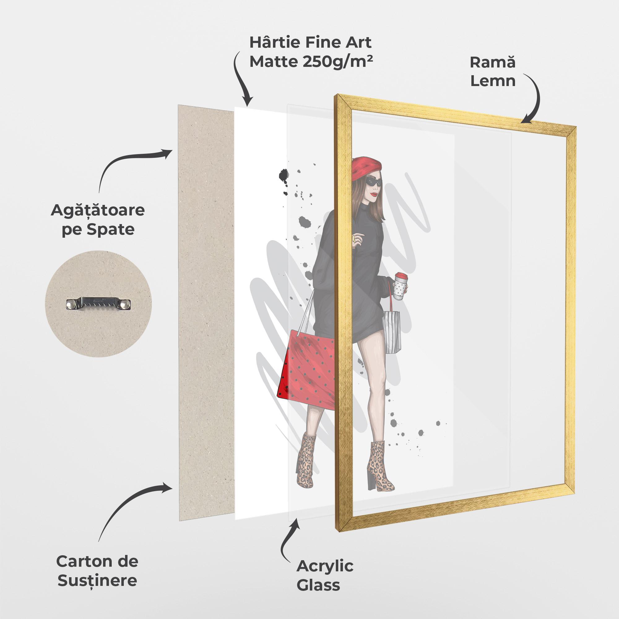 Poster Înrămat Black Red Outfit mockup 1