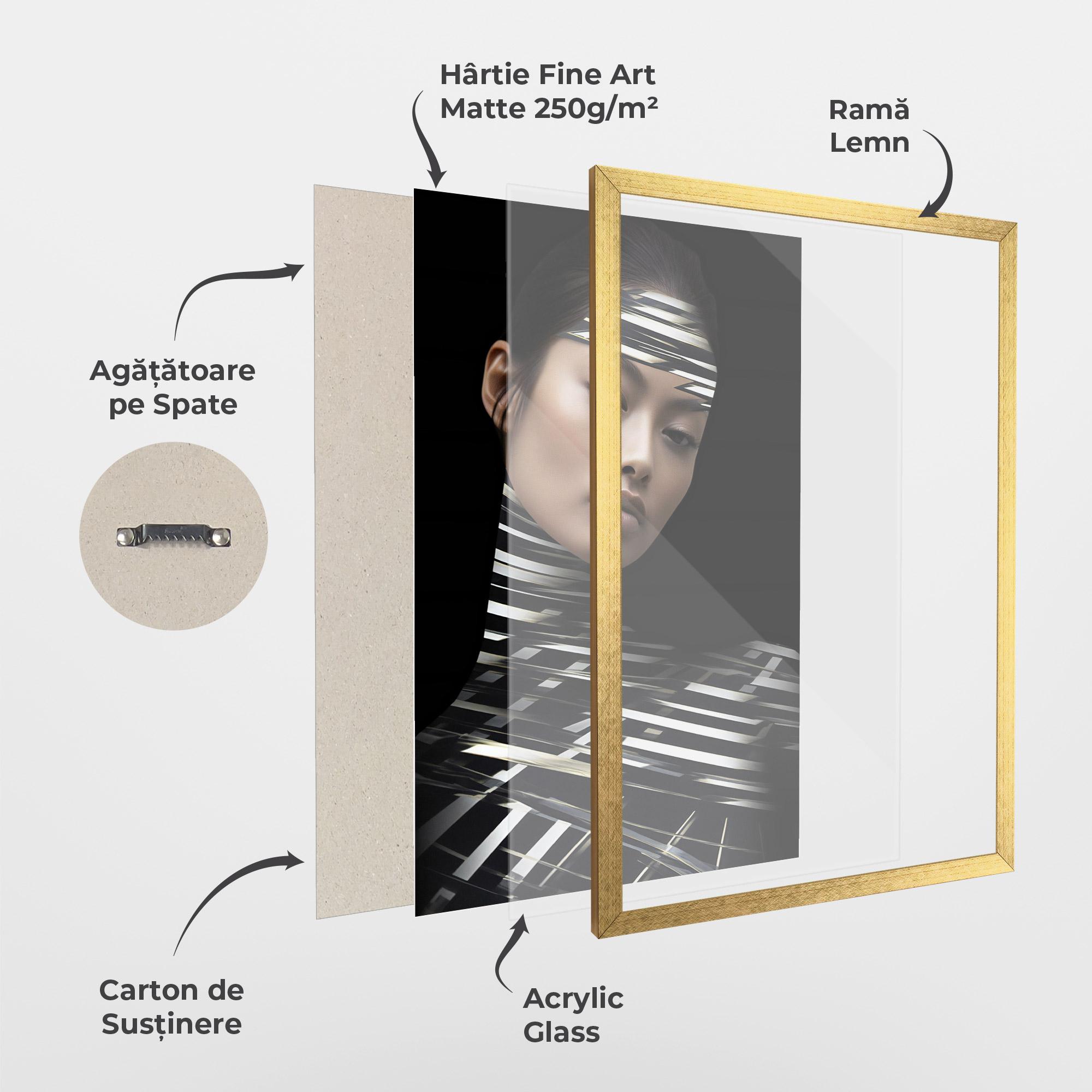 Poster Înrămat Futuristic Make Up Woman mockup 1