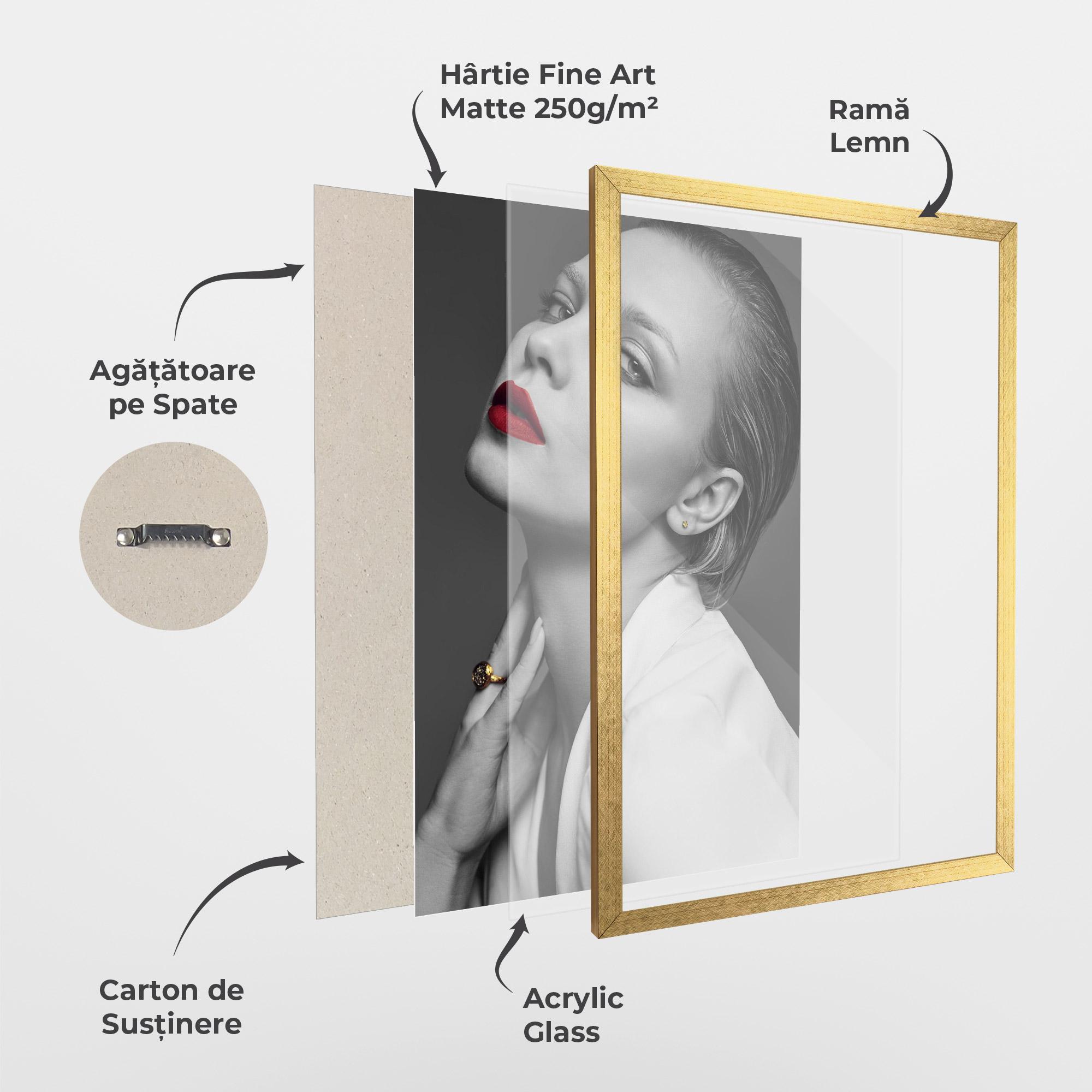 Poster Înrămat Red Lips White Jacket mockup 1