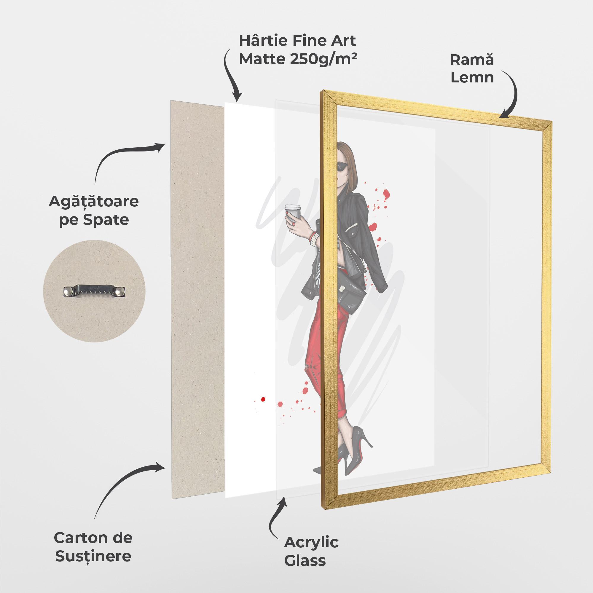 Poster Înrămat Red Pants Woman mockup 1