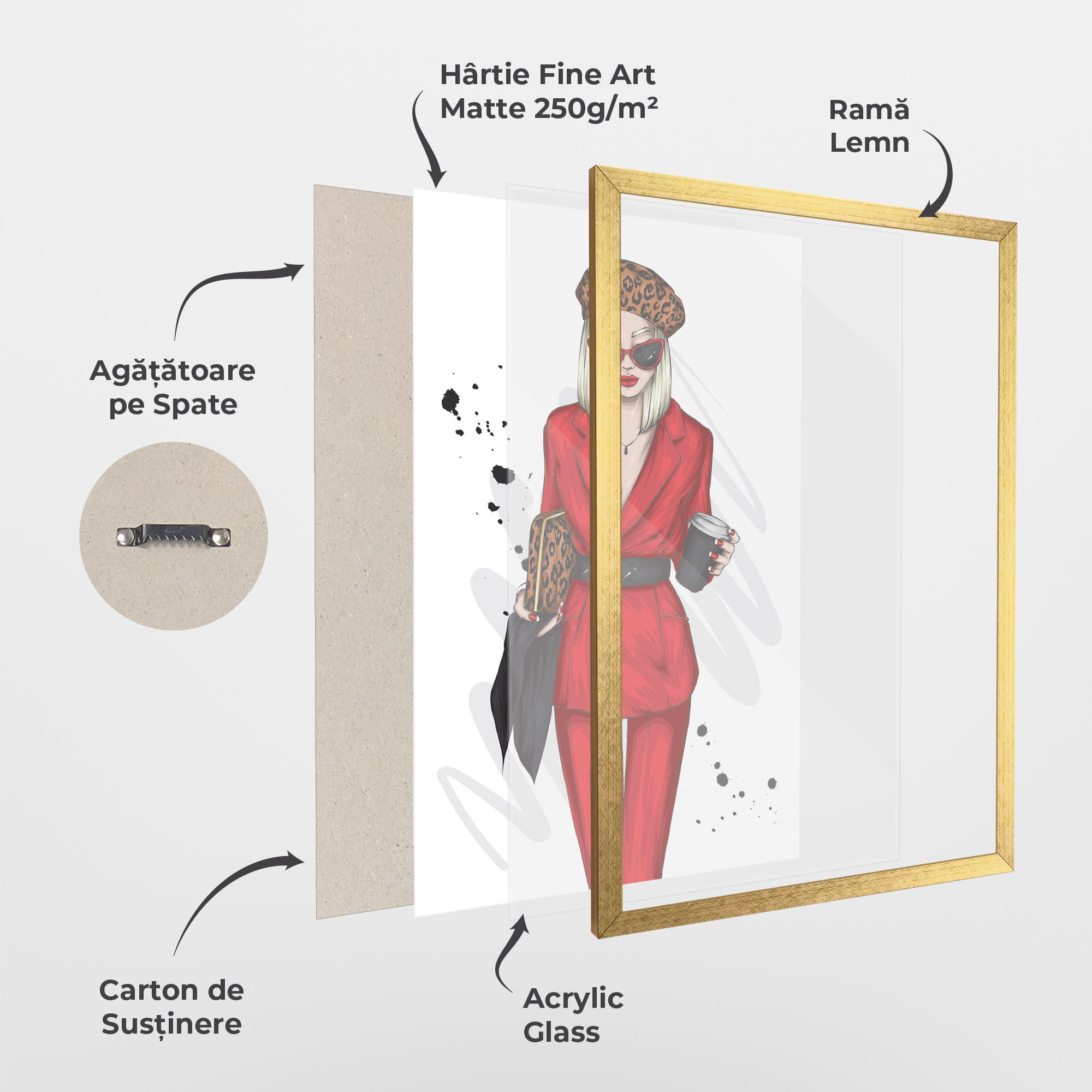 Poster Înrămat Red Suit Woman mockup 1