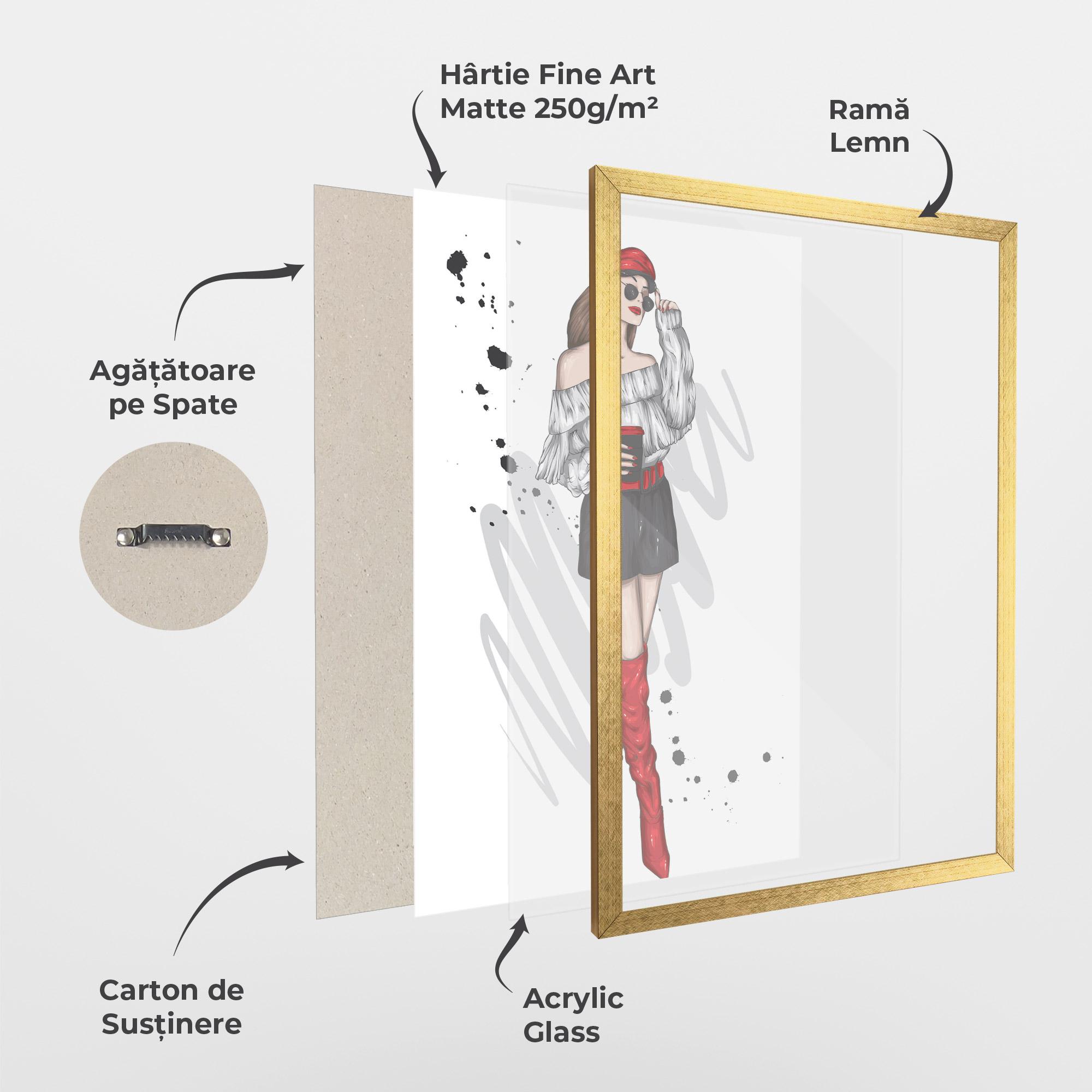 Poster Înrămat Red Tall Boots Woman mockup 1