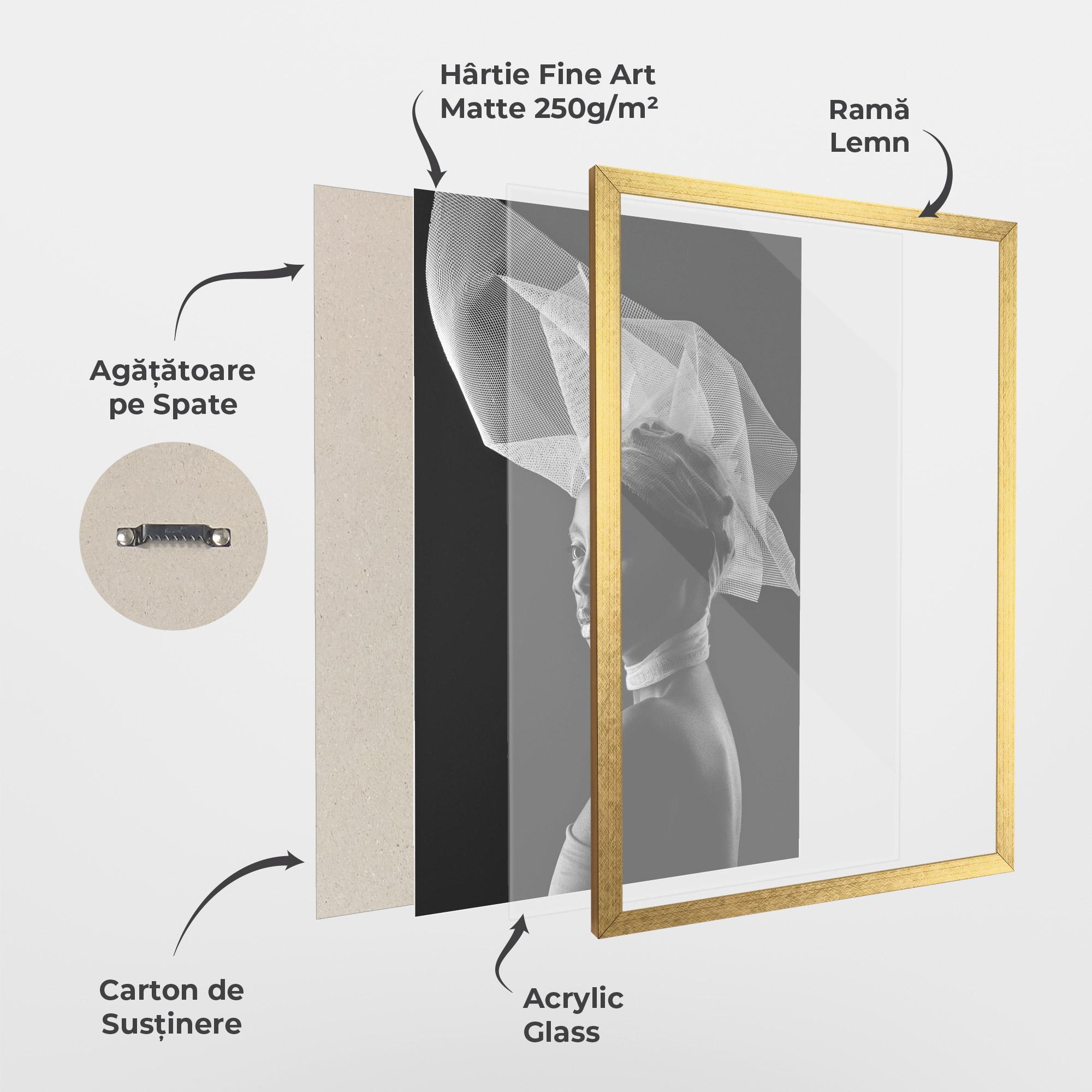 Poster Înrămat Veil Hat Woman mockup 1