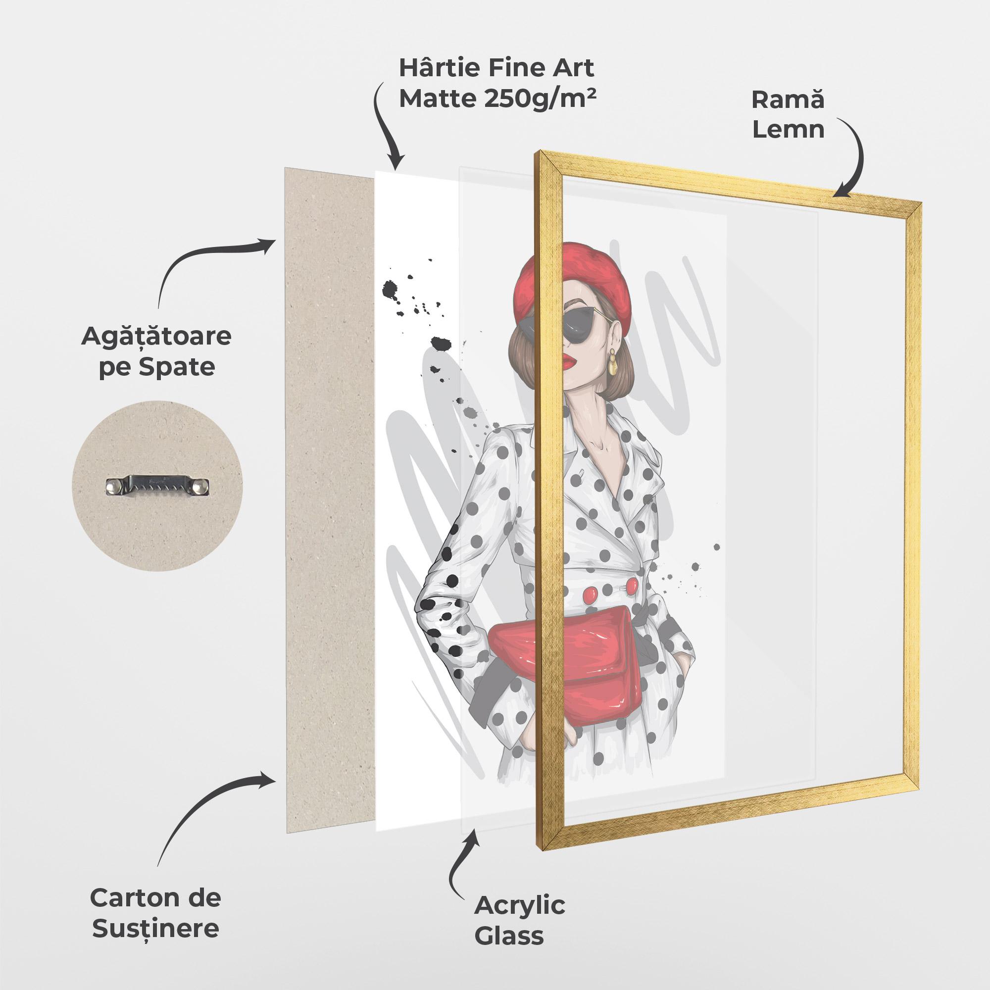 Poster Înrămat White Red Outfit mockup 1