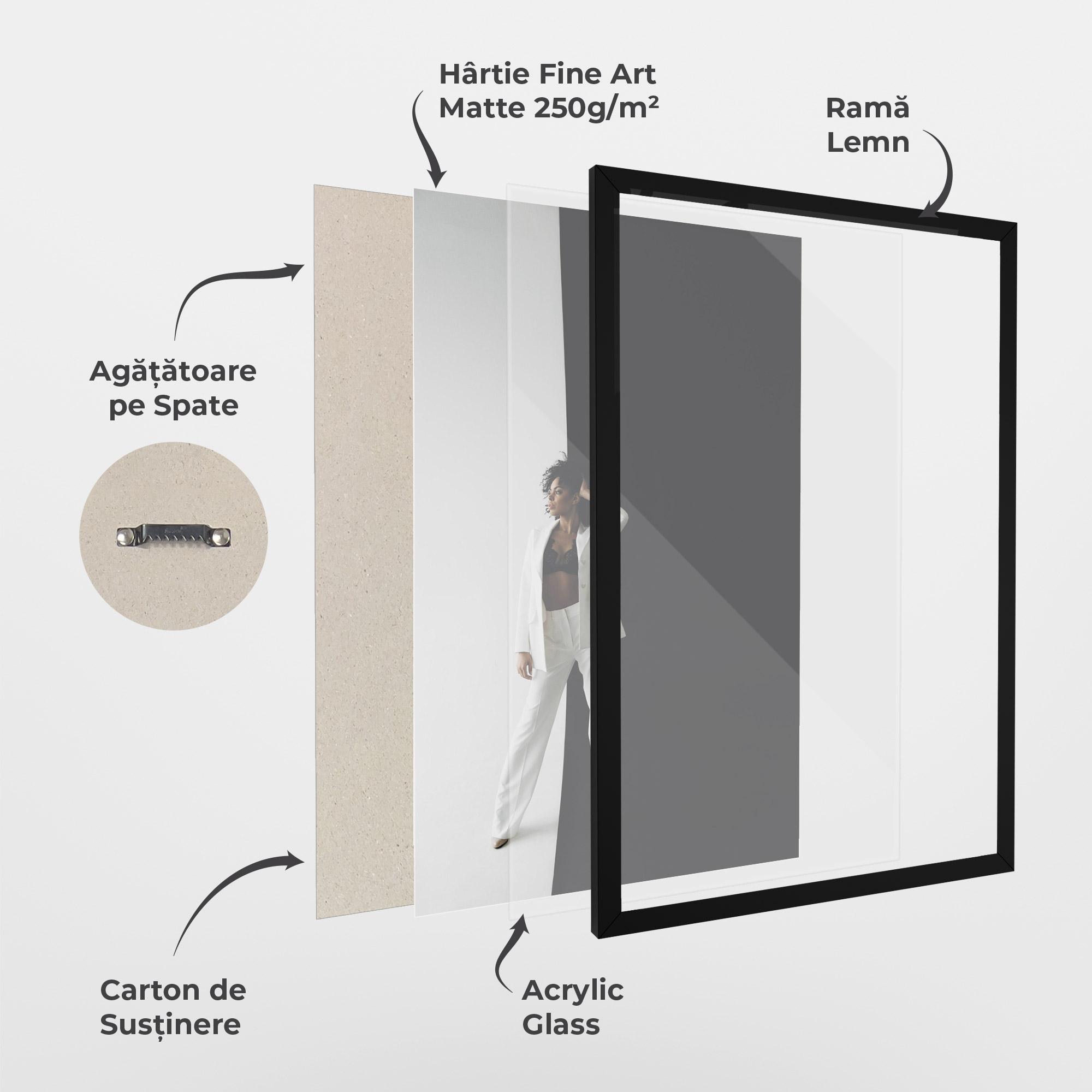 Poster Înrămat African Girl White Outfit mockup 1