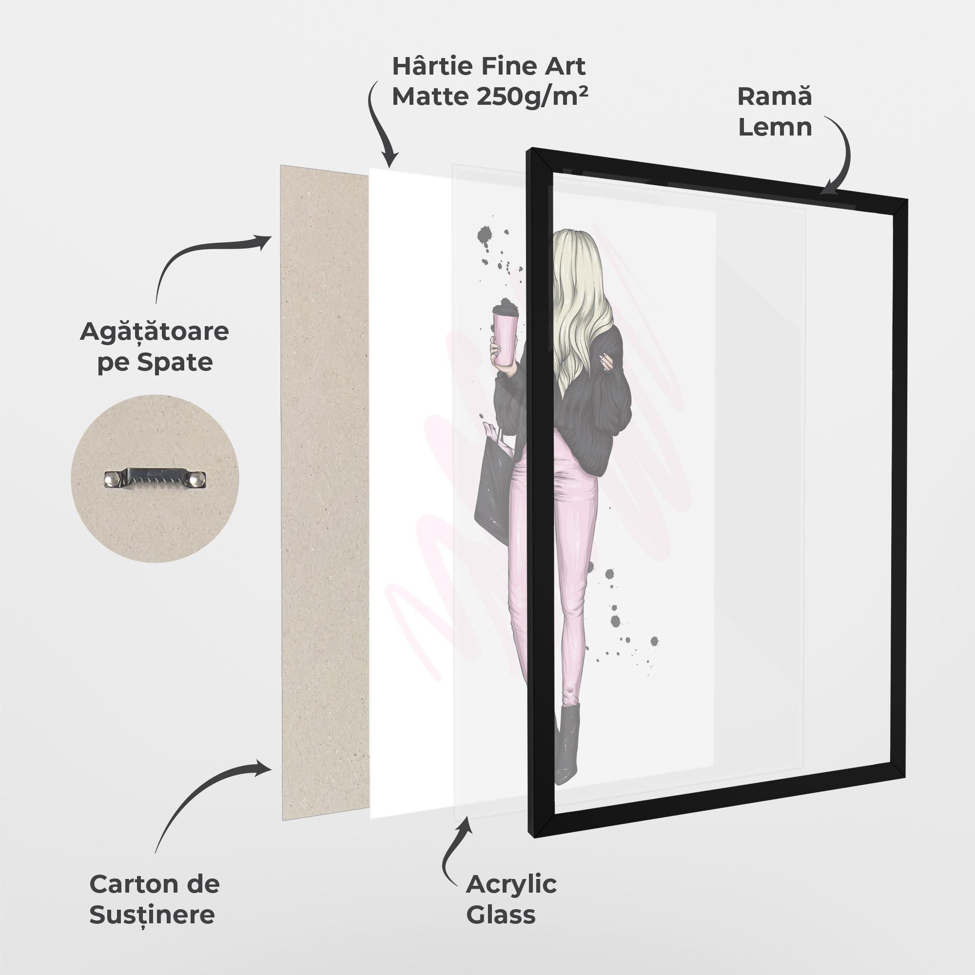 Poster Înrămat Black Pink Outfit mockup 1