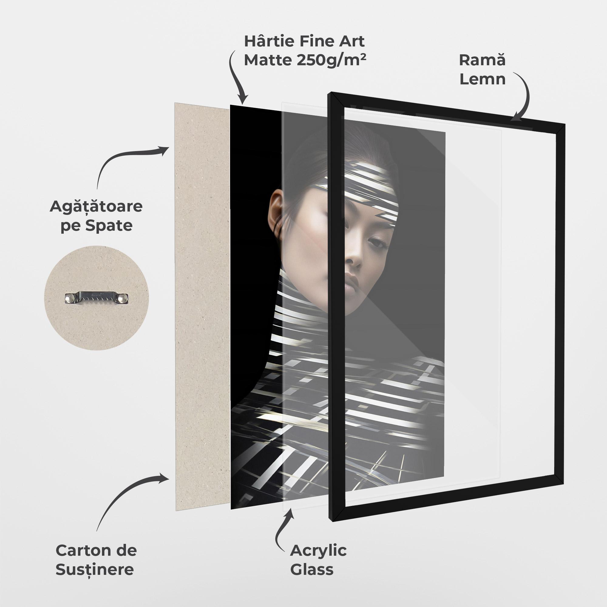 Poster Înrămat Futuristic Make Up Woman mockup 1