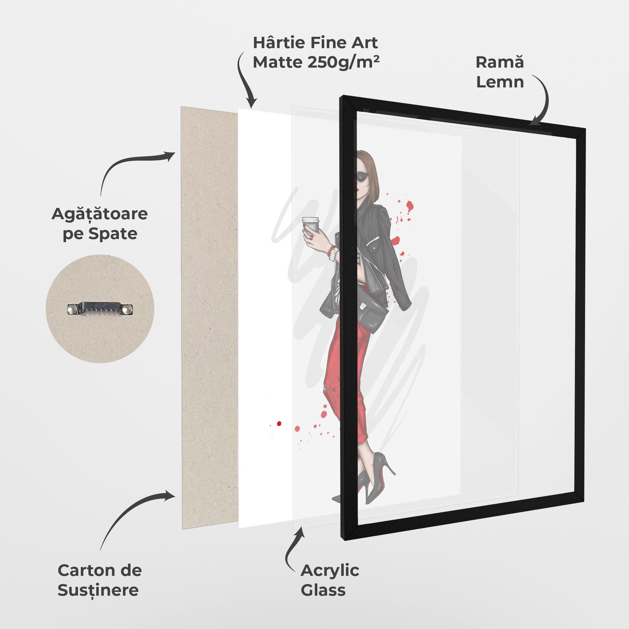 Poster Înrămat Red Pants Woman mockup 1