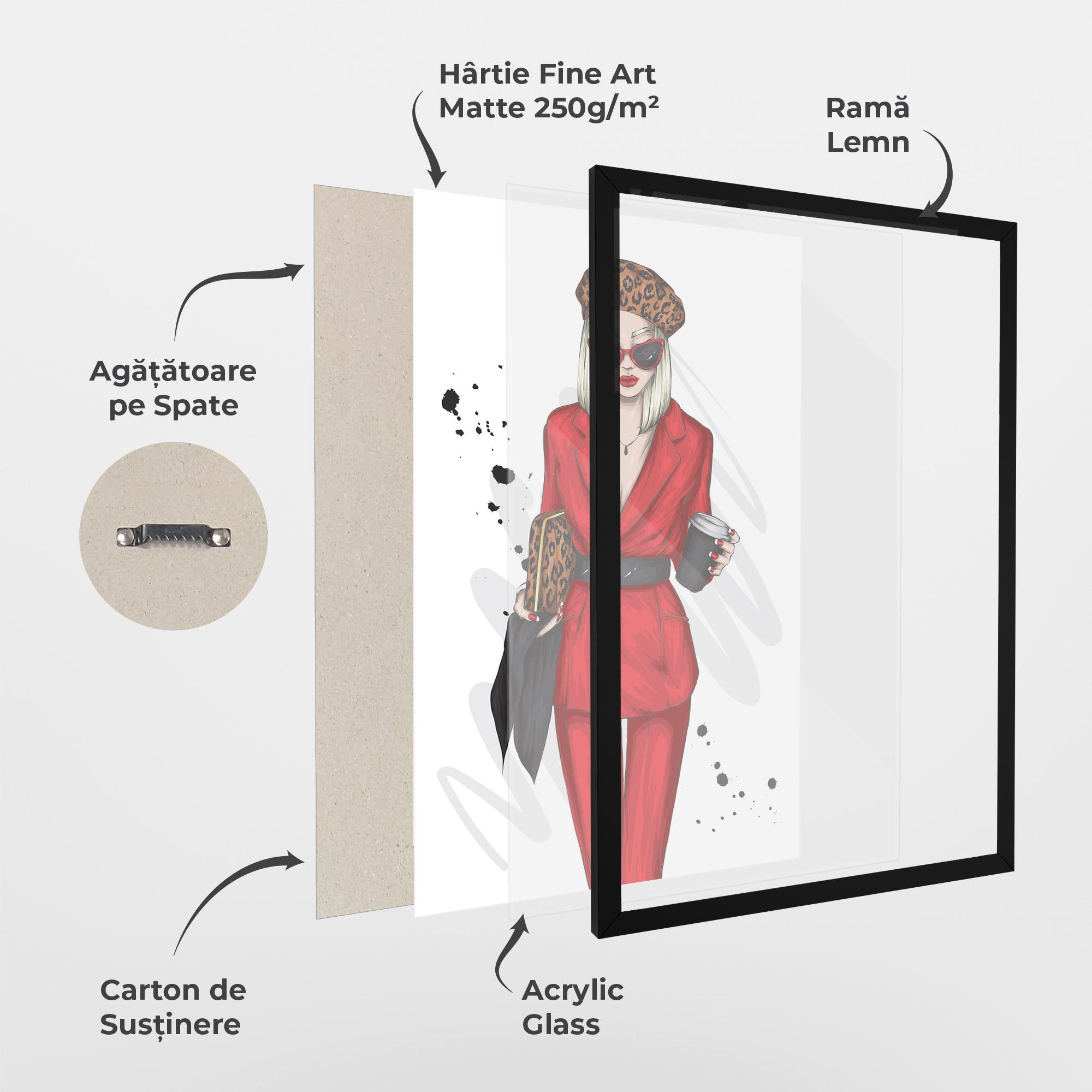 Poster Înrămat Red Suit Woman mockup 1