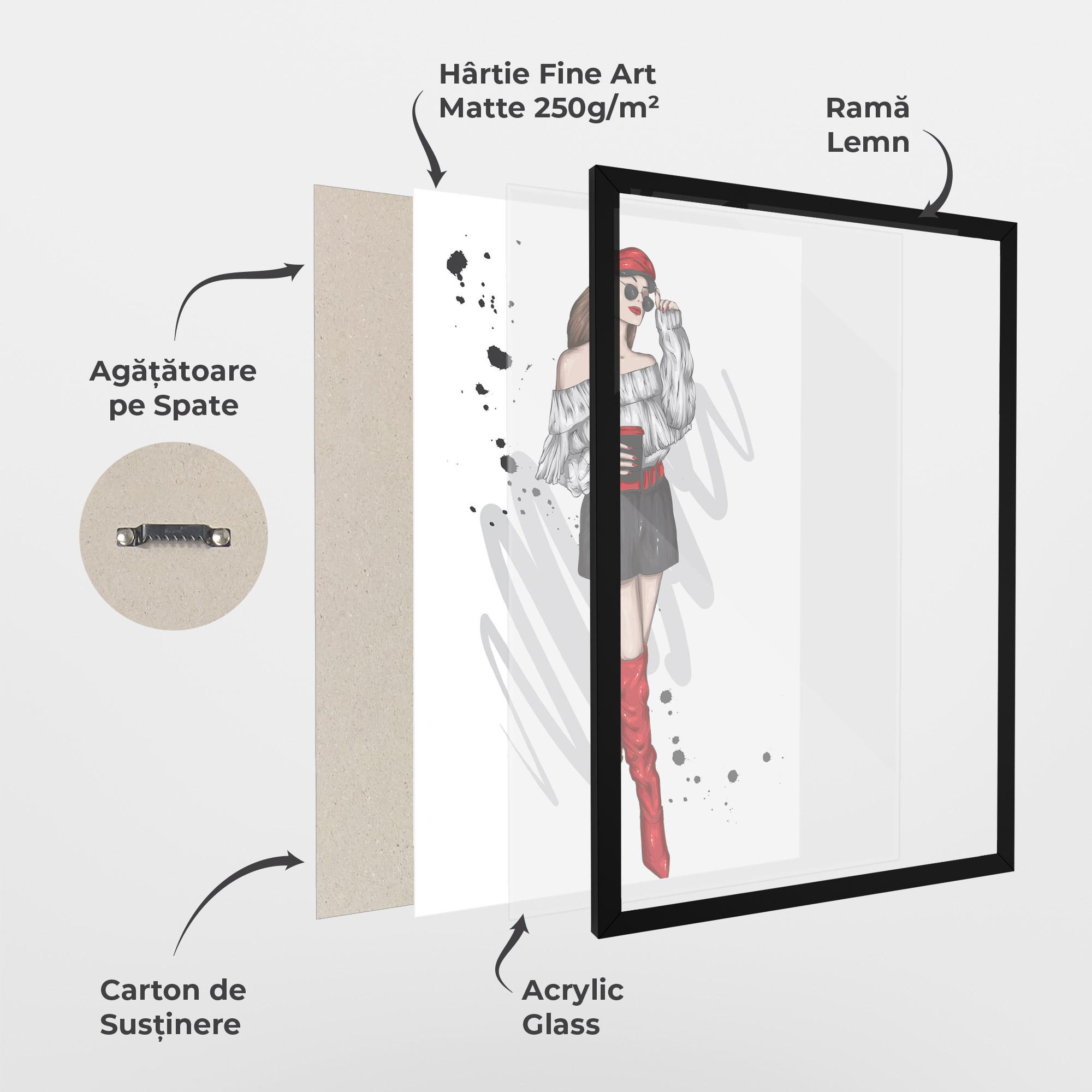 Poster Înrămat Red Tall Boots Woman mockup 1