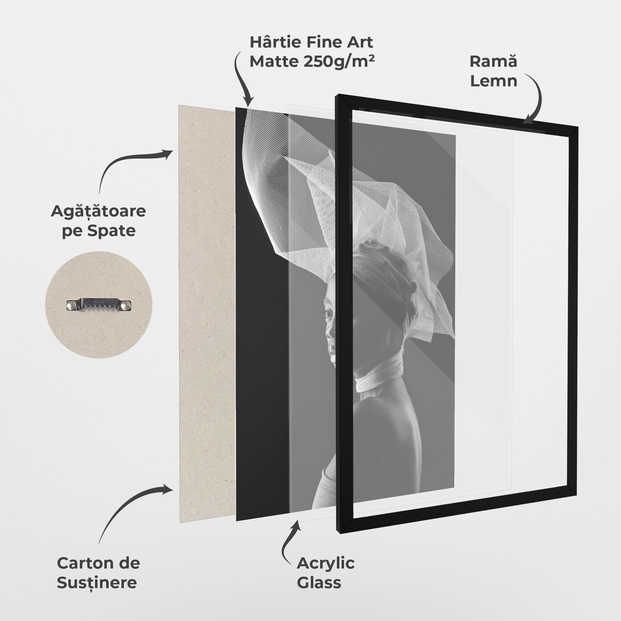 Poster Înrămat Veil Hat Woman mockup 1