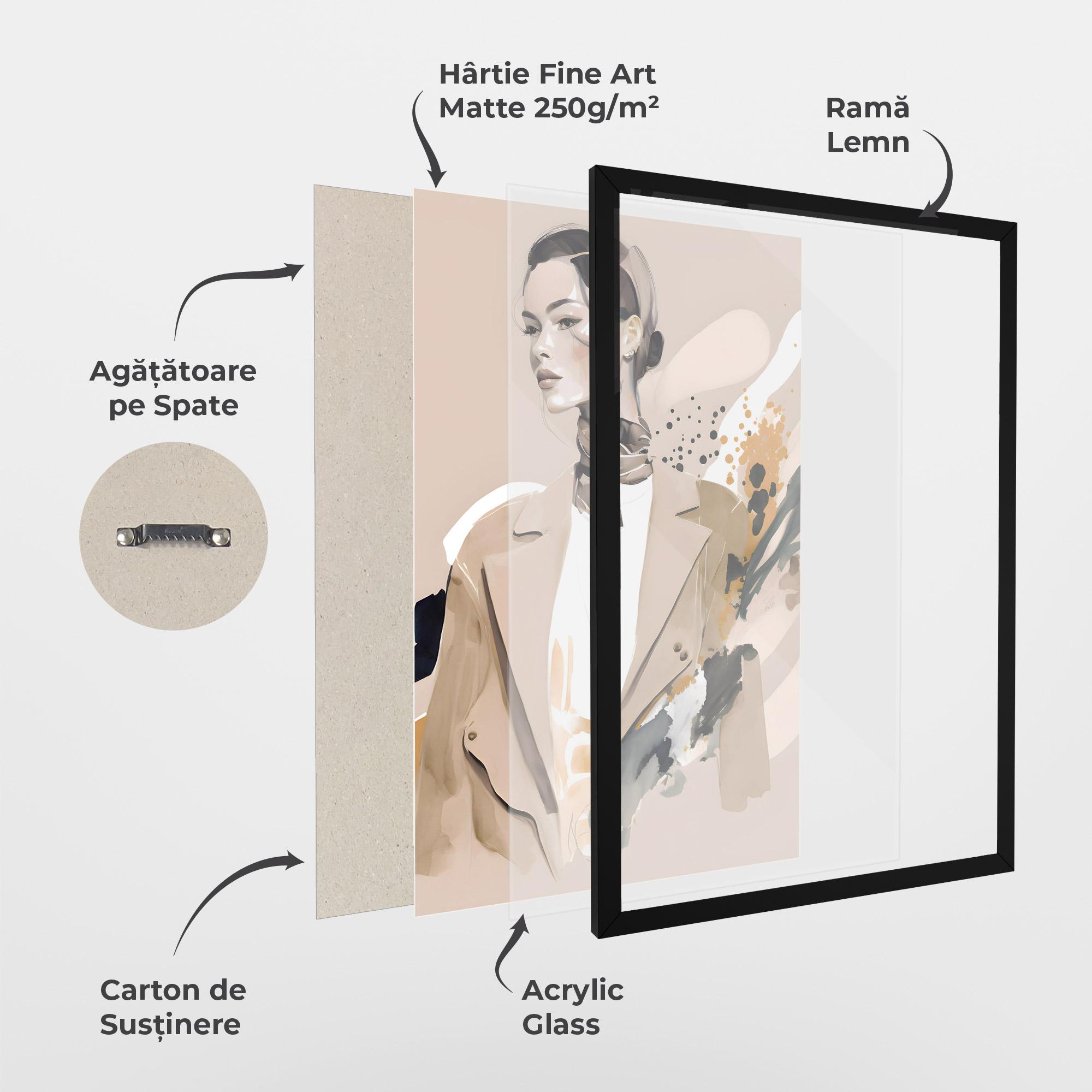 Poster Înrămat Watercolor Stylish Model mockup 1