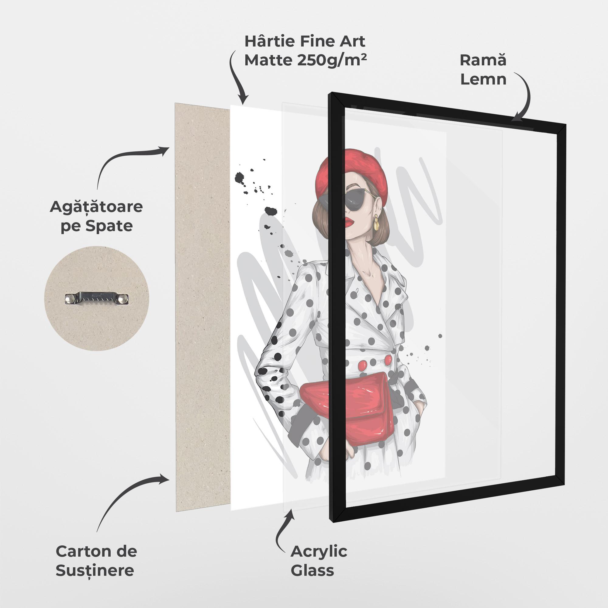 Poster Înrămat White Red Outfit mockup 1