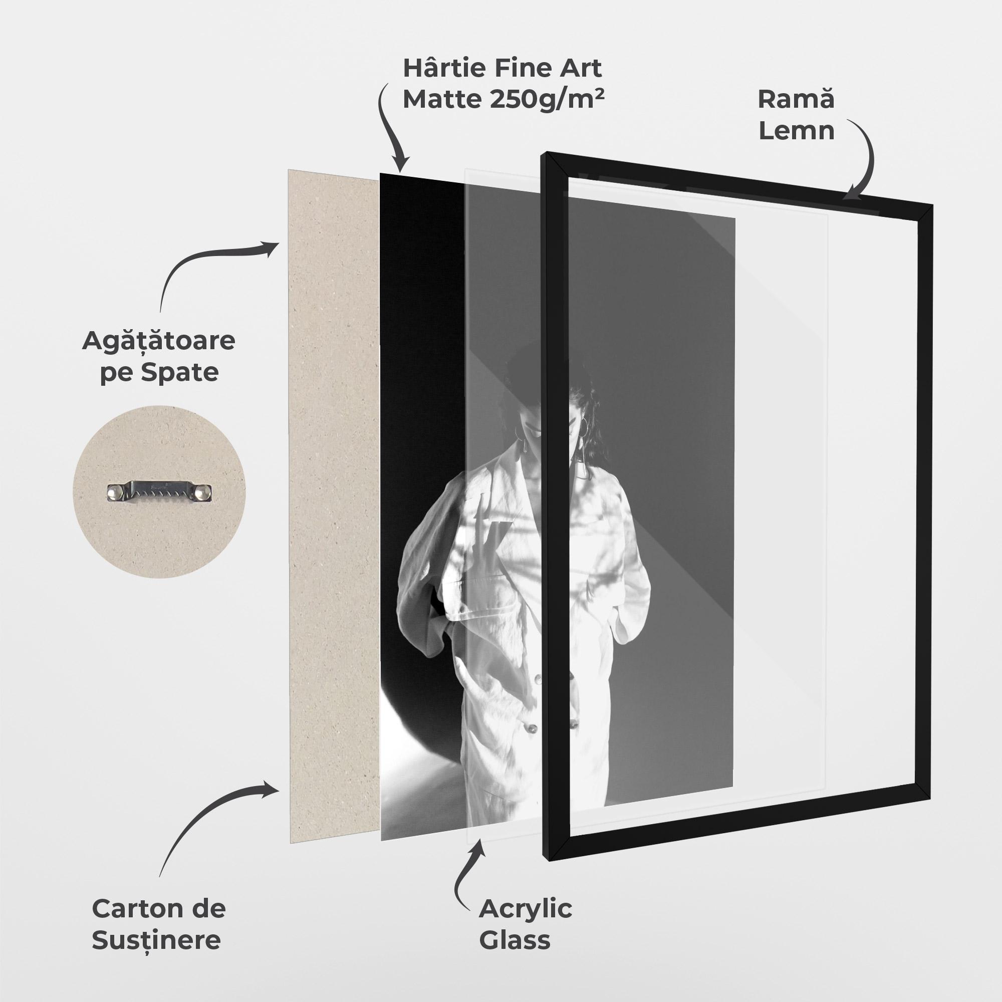 Poster Înrămat Woman Black Wall mockup 1