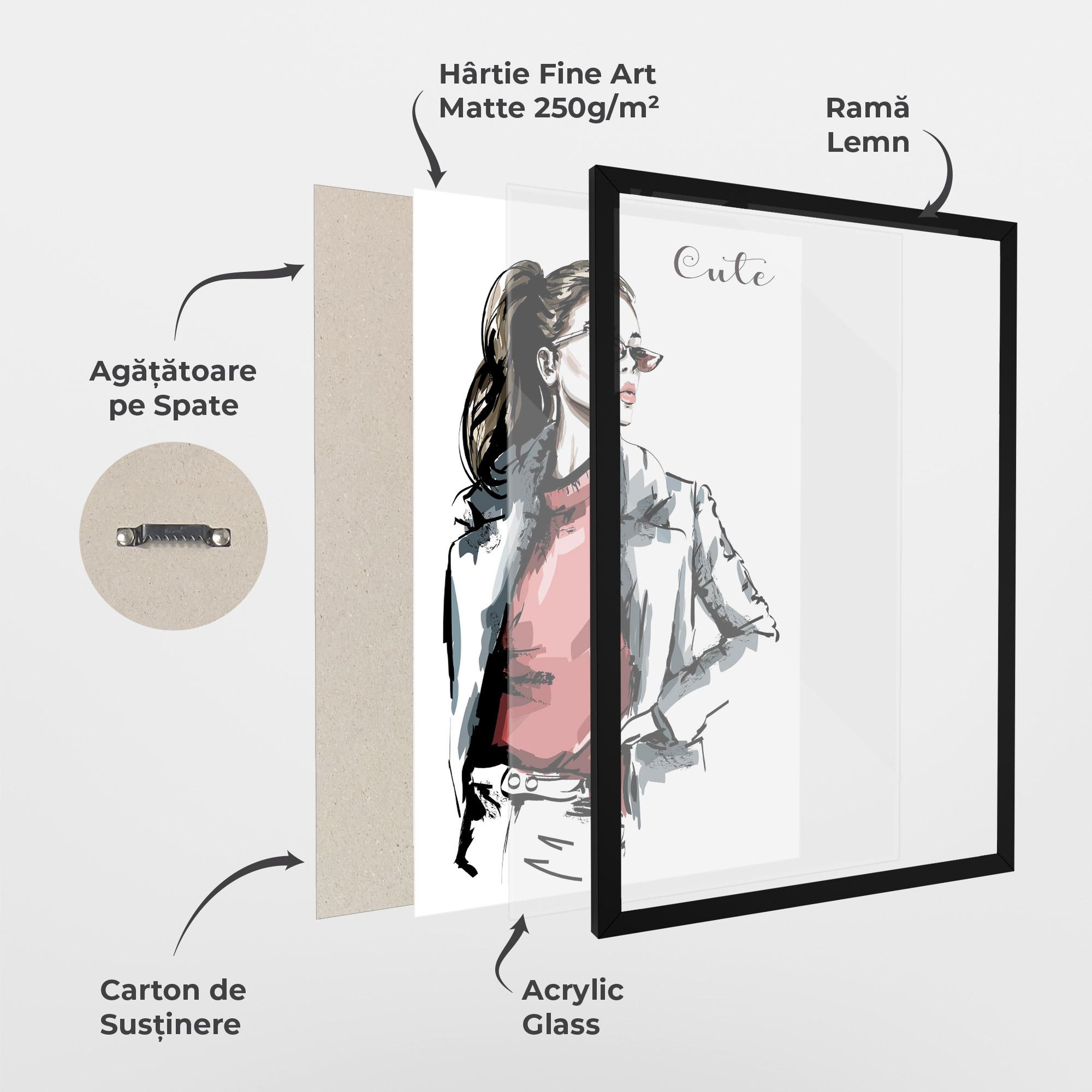 Poster Înrămat Woman Feeling Cute mockup 1