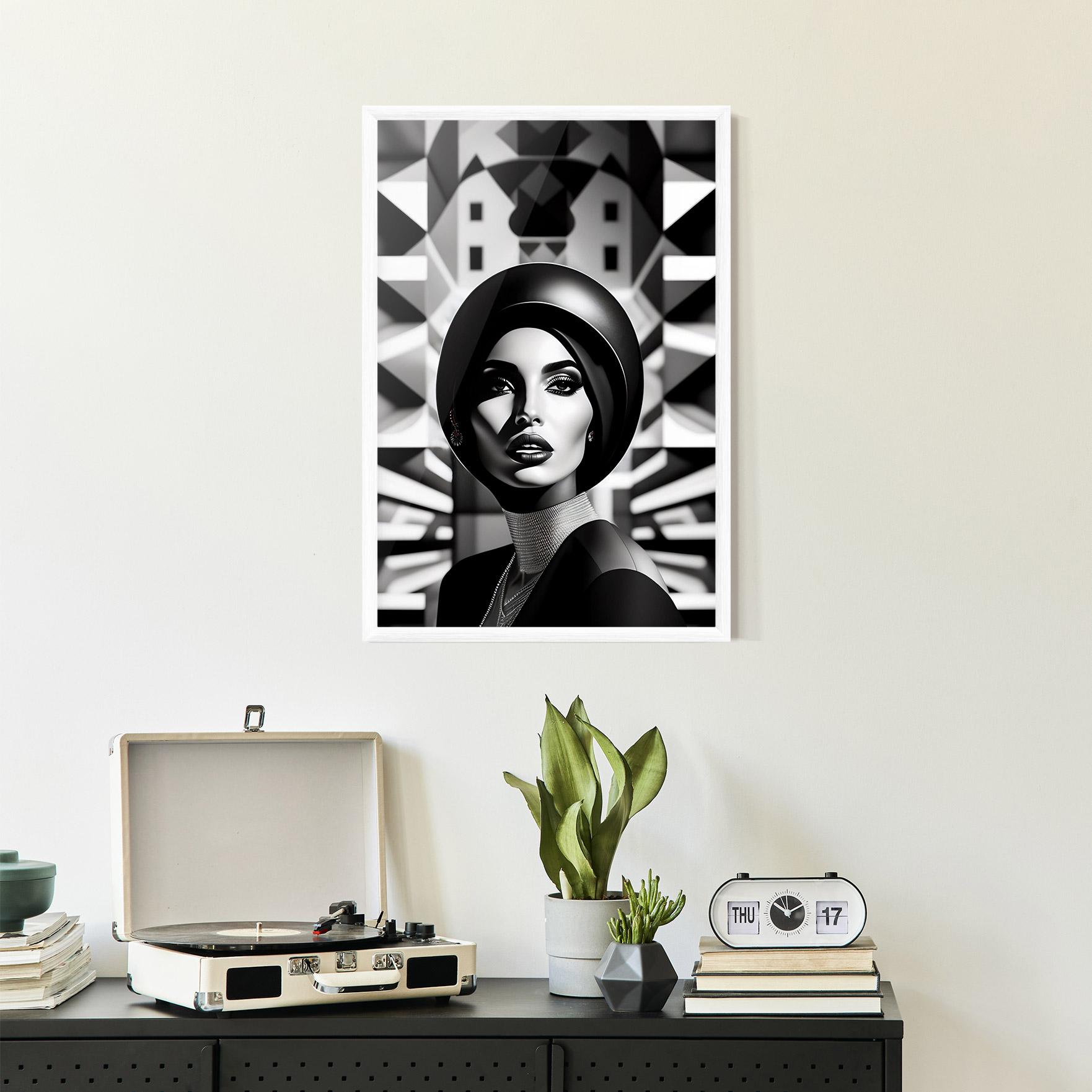 Poster Înrămat Big Black Hat mockup 2