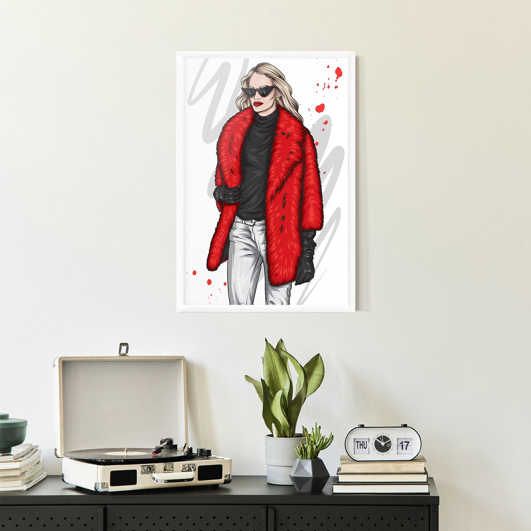 Poster Înrămat Black Blouse Woman mockup 2