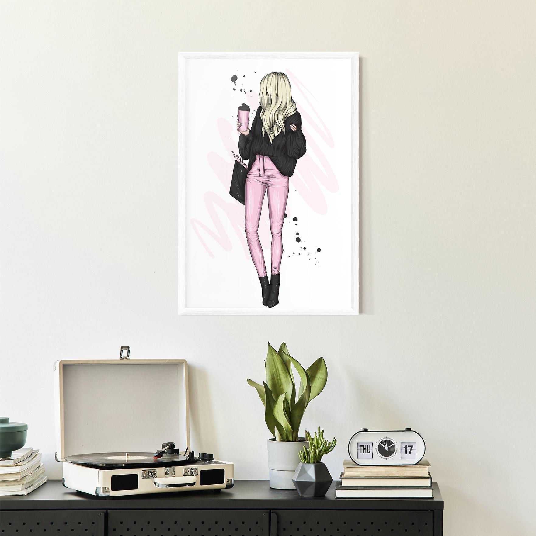 Poster Înrămat Black Pink Outfit mockup 2