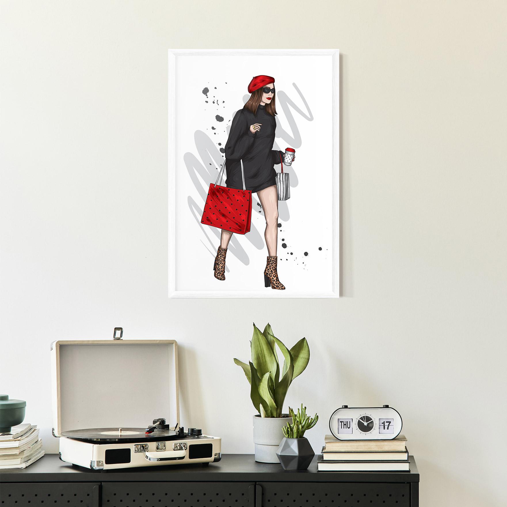 Poster Înrămat Black Red Outfit mockup 2