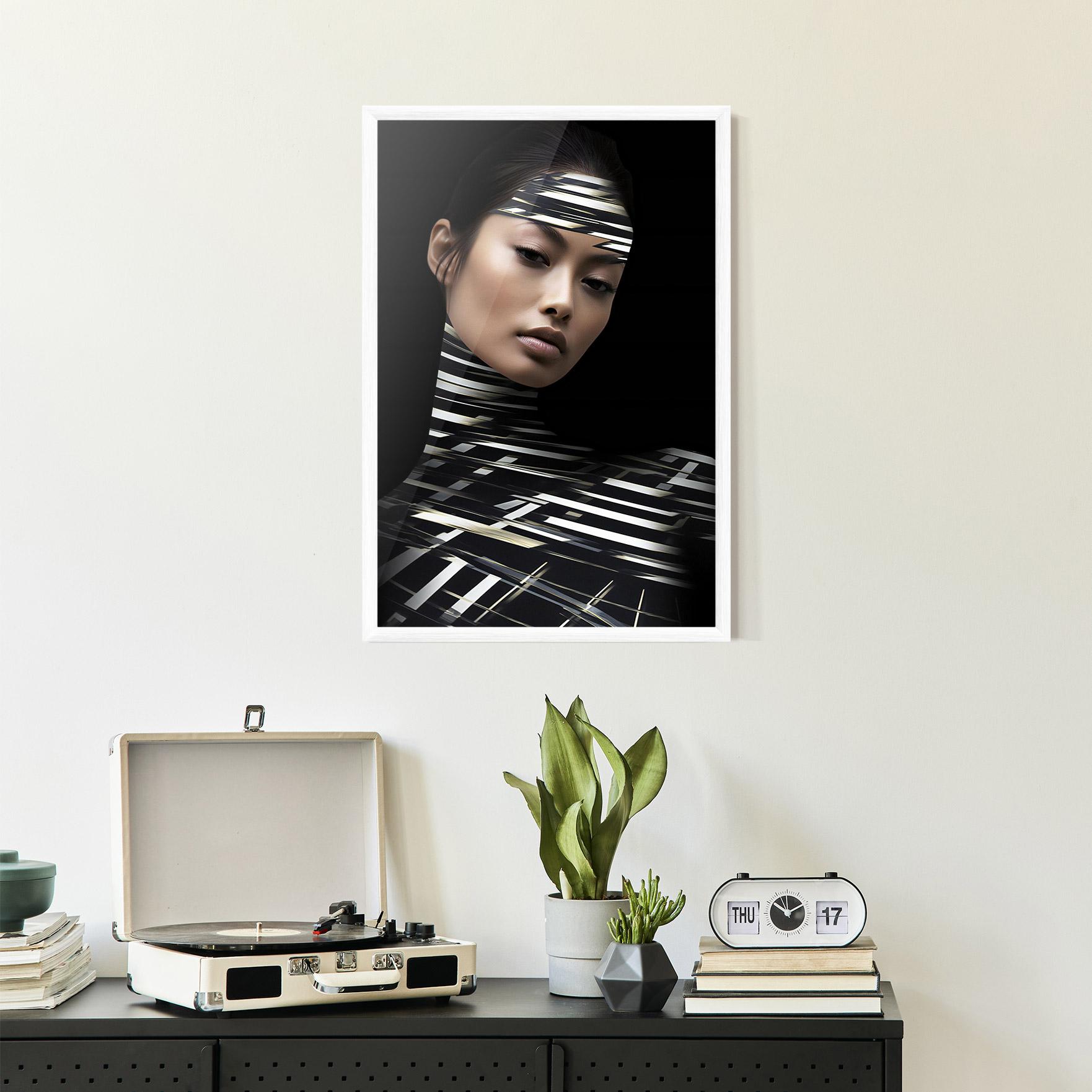 Poster Înrămat Futuristic Make Up Woman mockup 2