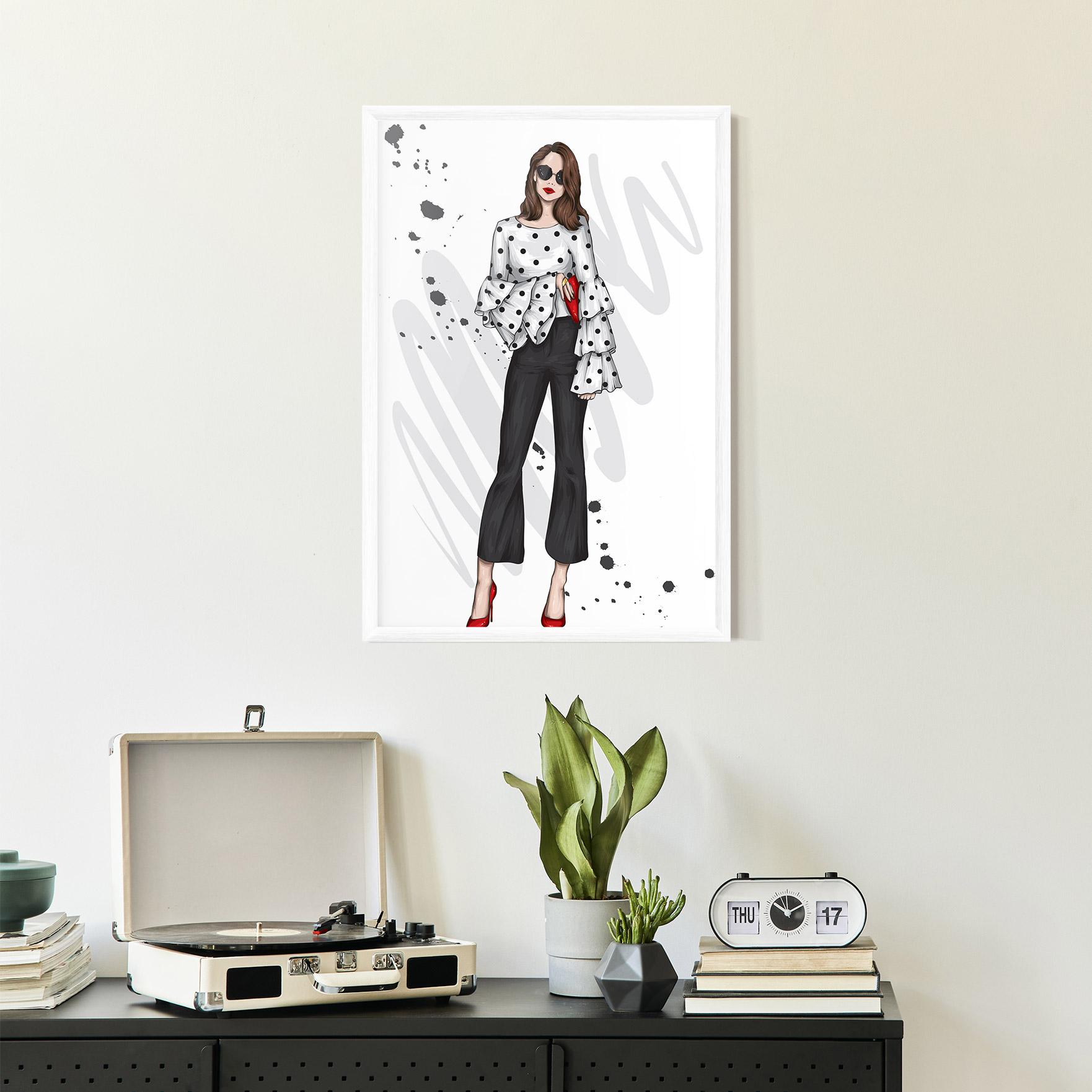 Poster Înrămat Pretty Woman In White mockup 2