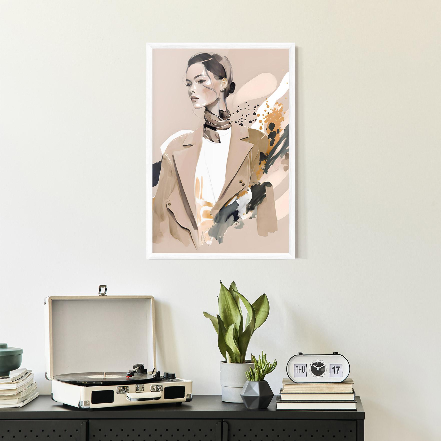 Poster Înrămat Watercolor Stylish Model mockup 2