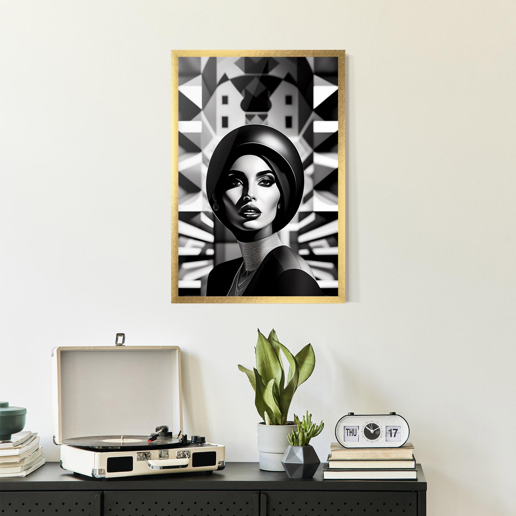 Poster Înrămat Big Black Hat mockup 2