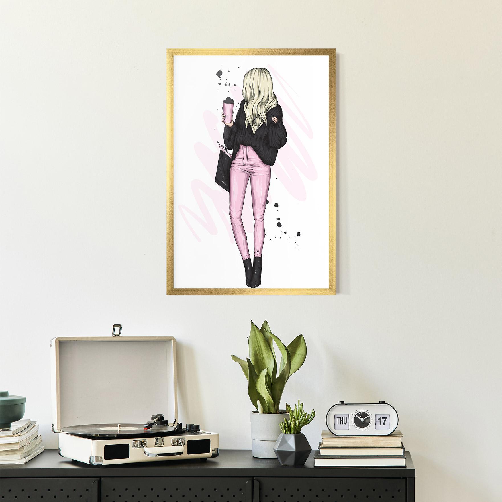 Poster Înrămat Black Pink Outfit mockup 2