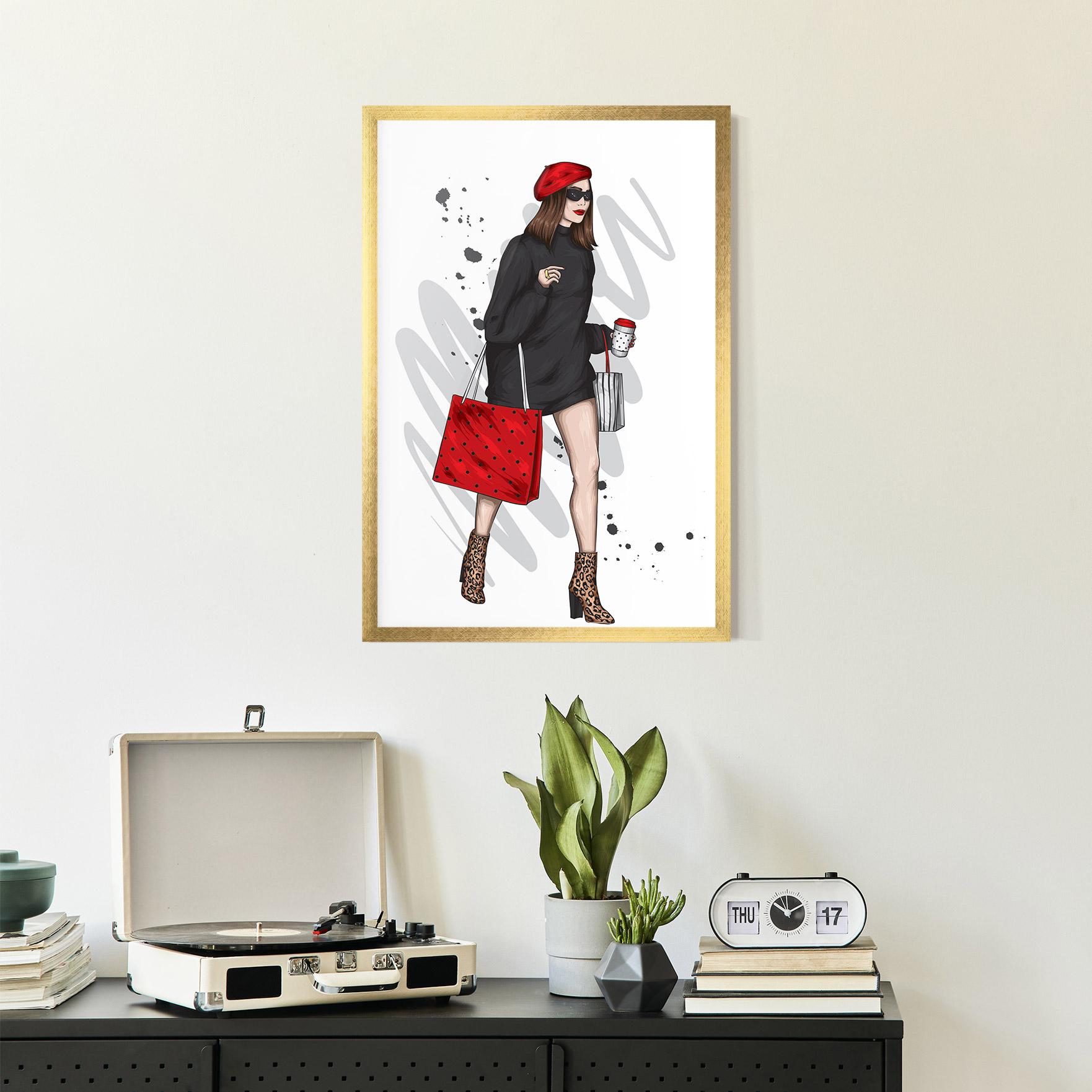 Poster Înrămat Black Red Outfit mockup 2