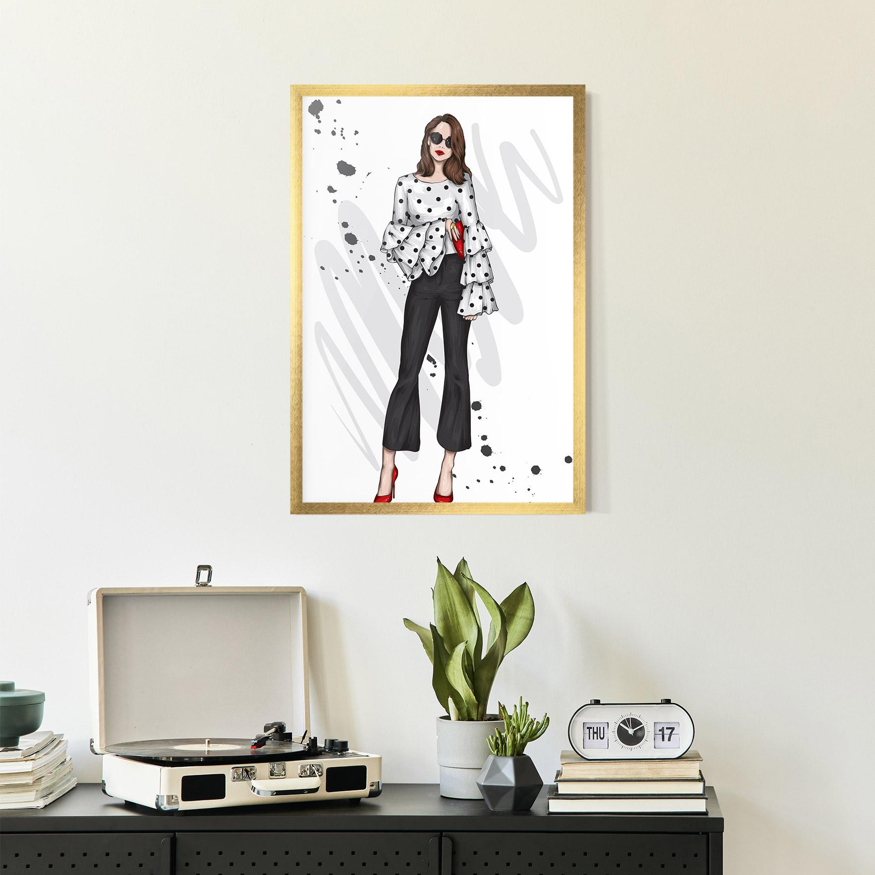 Poster Înrămat Pretty Woman In White mockup 2