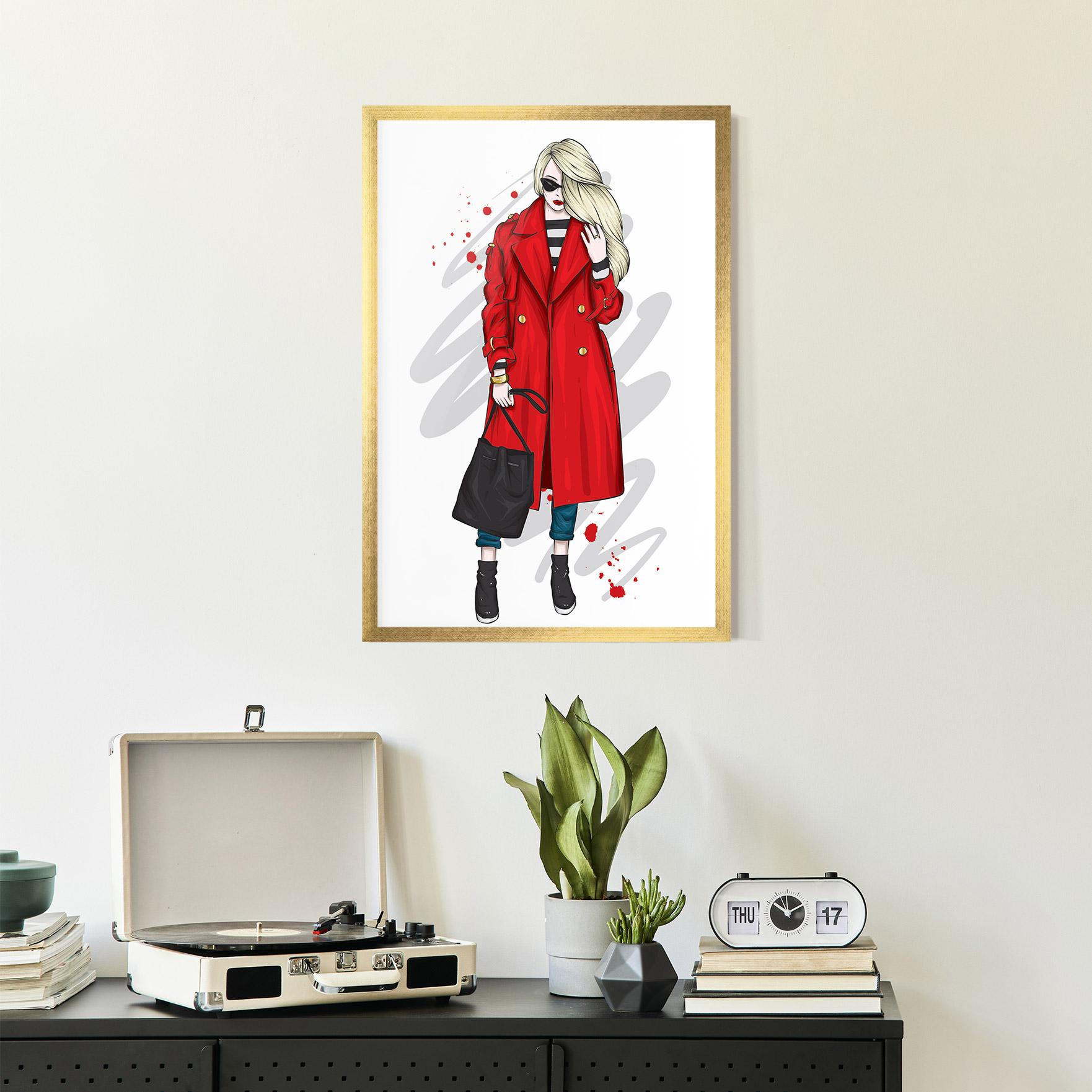 Poster Înrămat Red Coat mockup 2