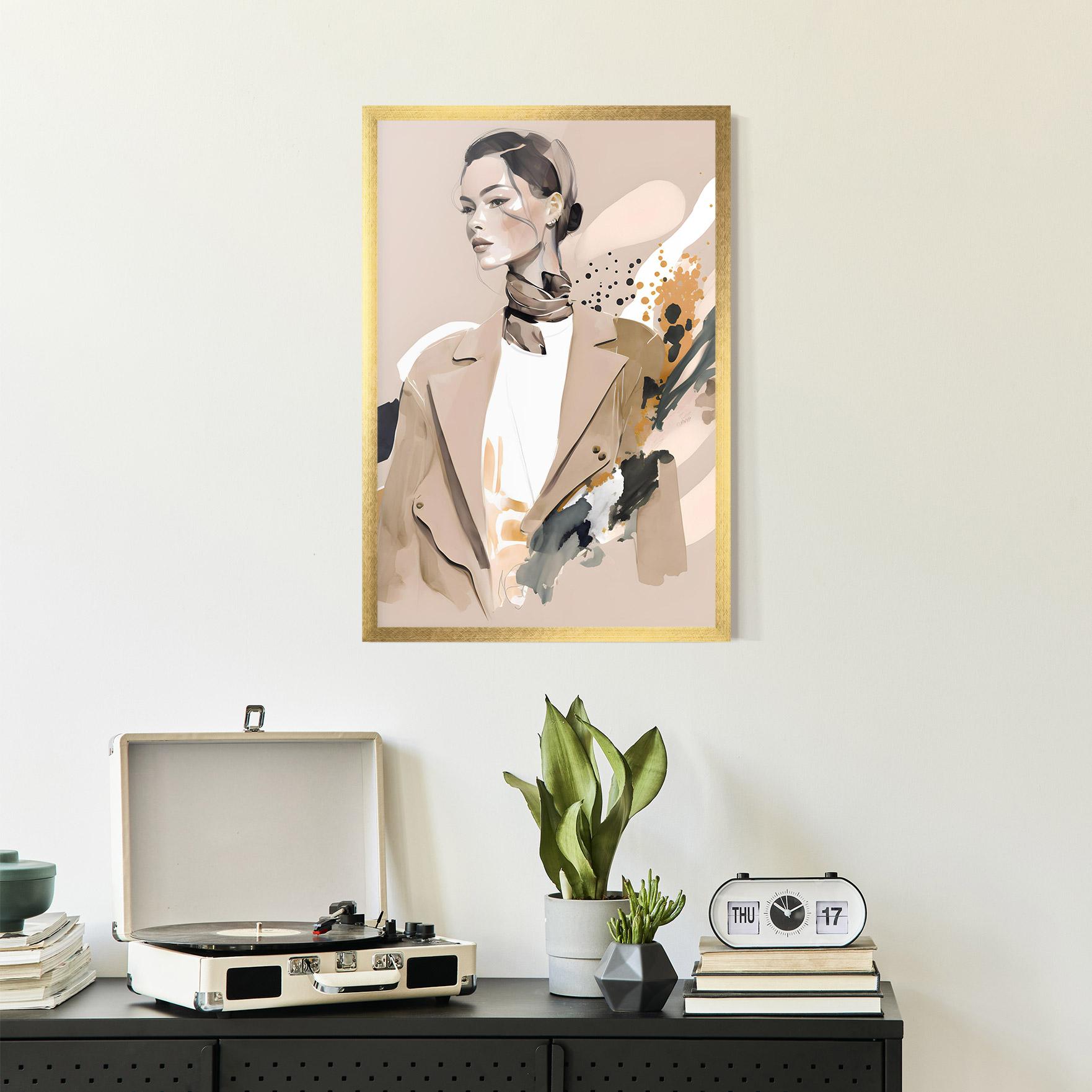 Poster Înrămat Watercolor Stylish Model mockup 2