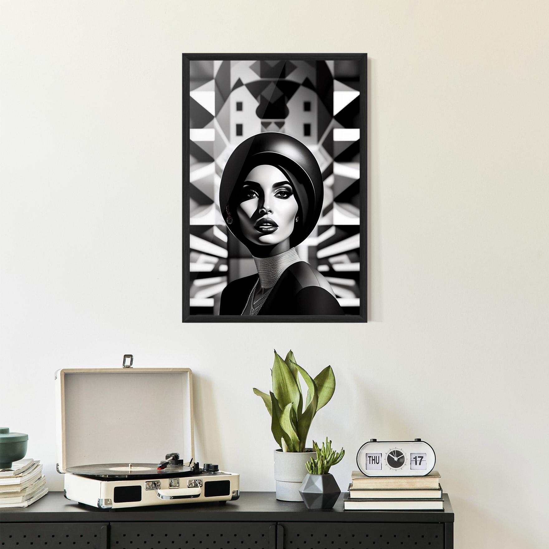 Poster Înrămat Big Black Hat mockup 2