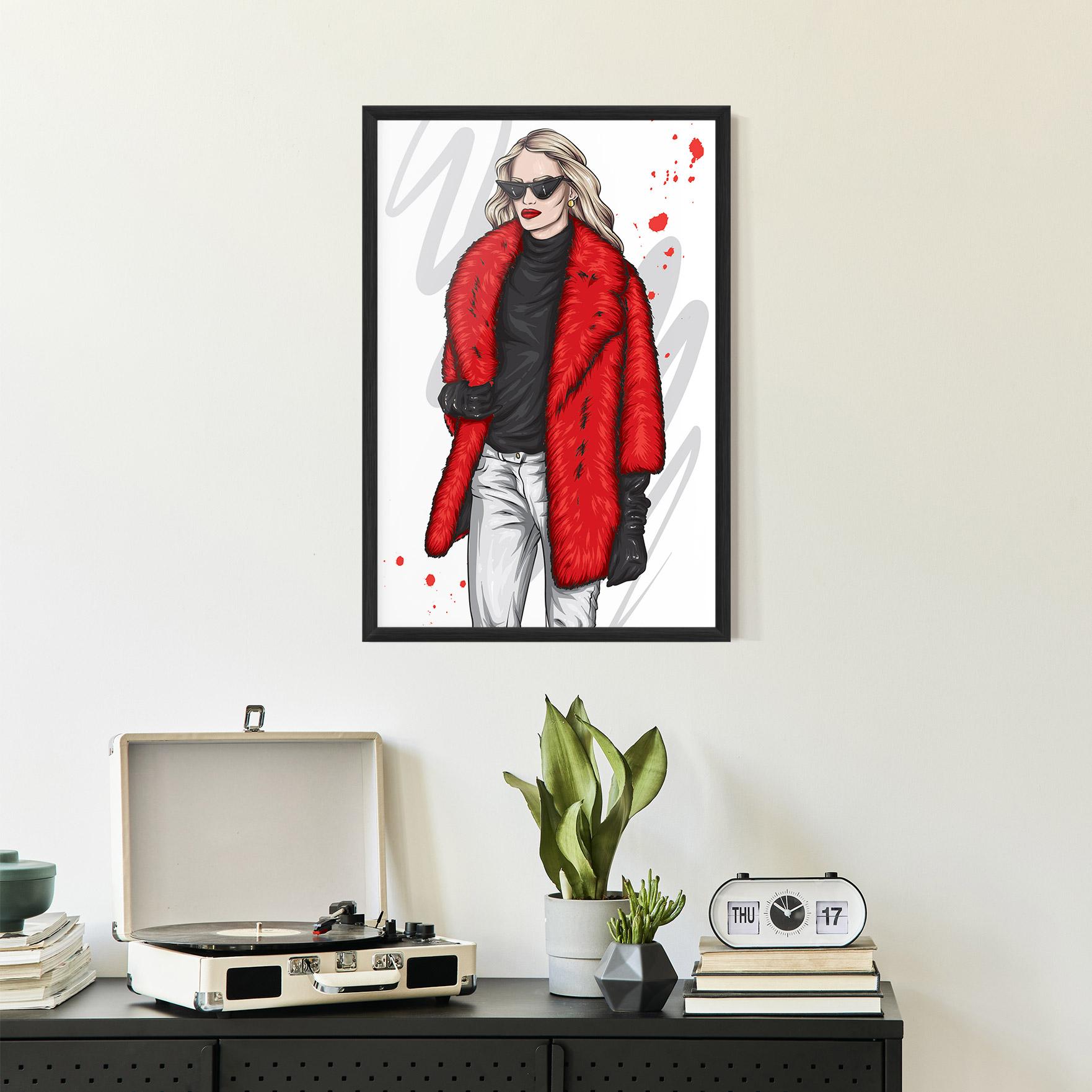 Poster Înrămat Black Blouse Woman mockup 2