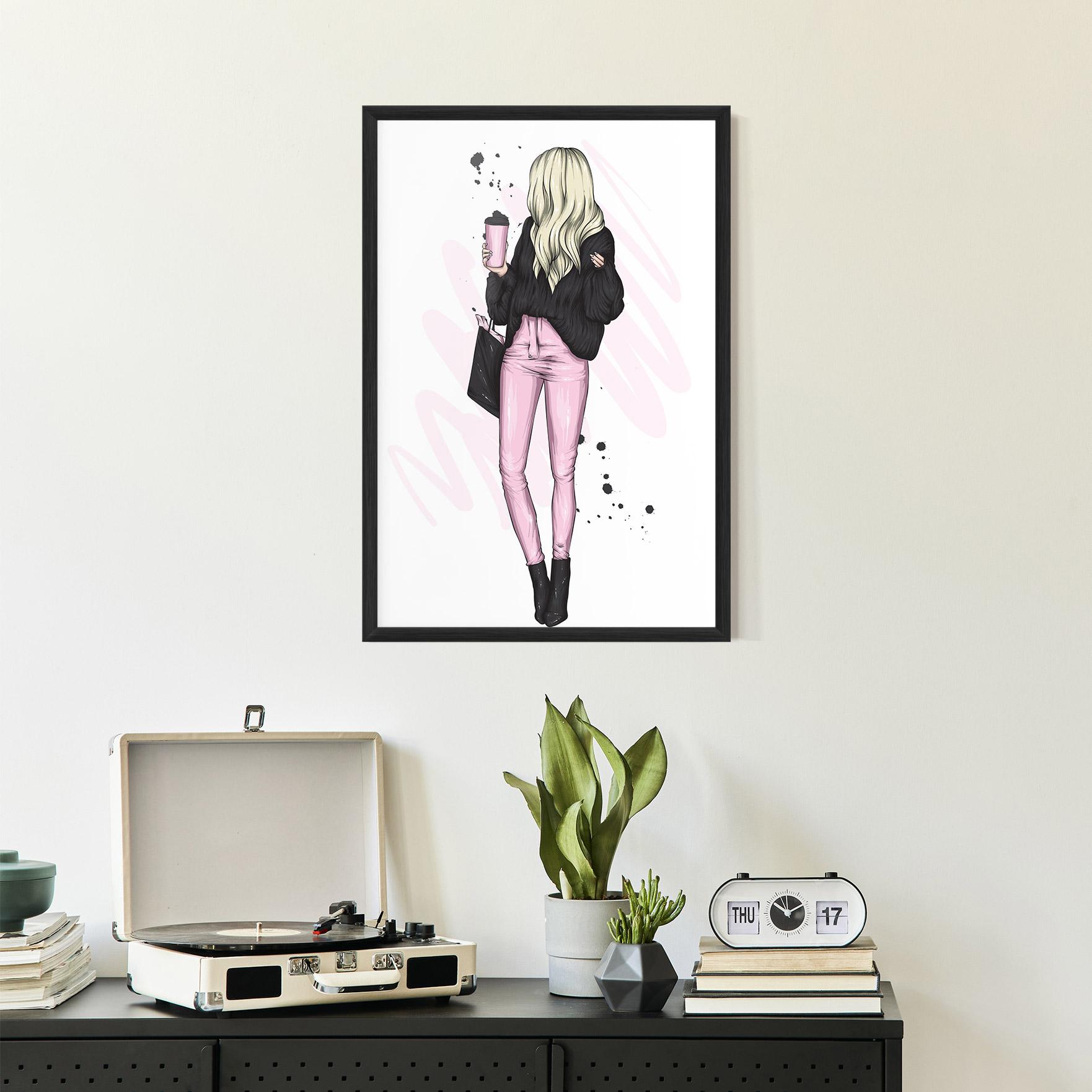 Poster Înrămat Black Pink Outfit mockup 2