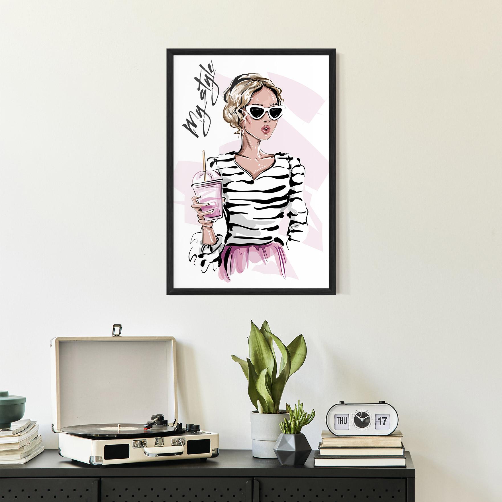 Poster Înrămat Pink Style mockup 2