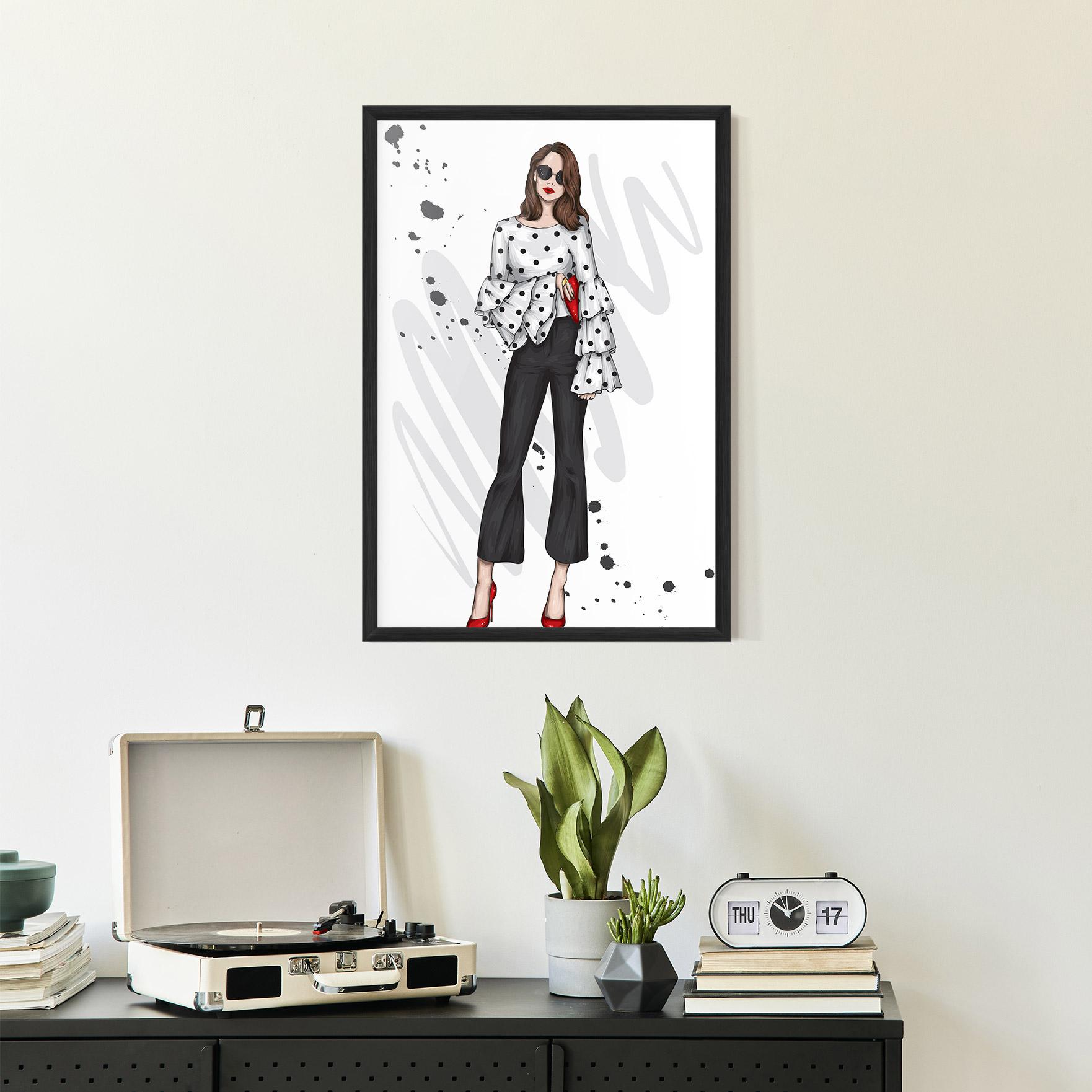 Poster Înrămat Pretty Woman In White mockup 2