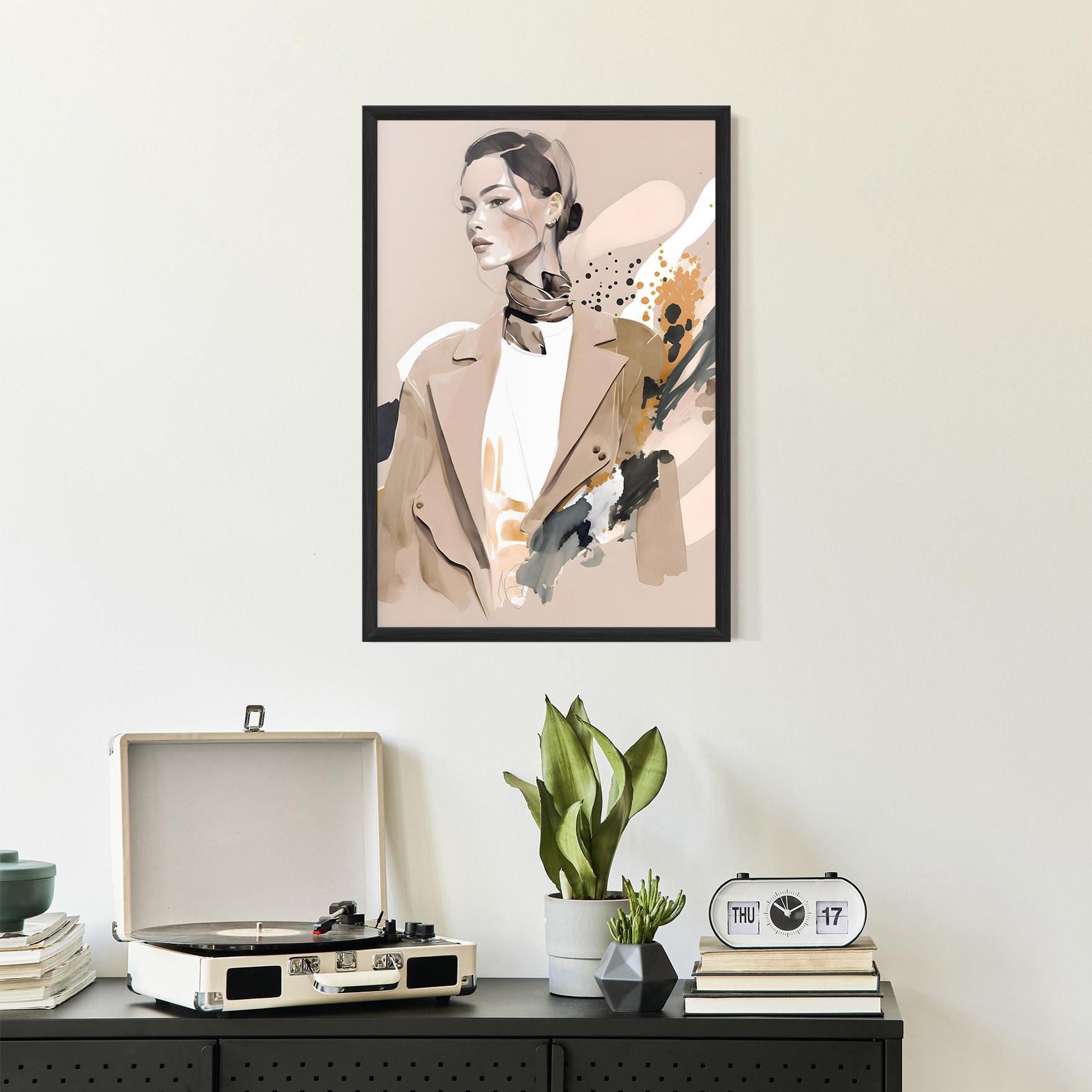 Poster Înrămat Watercolor Stylish Model mockup 2