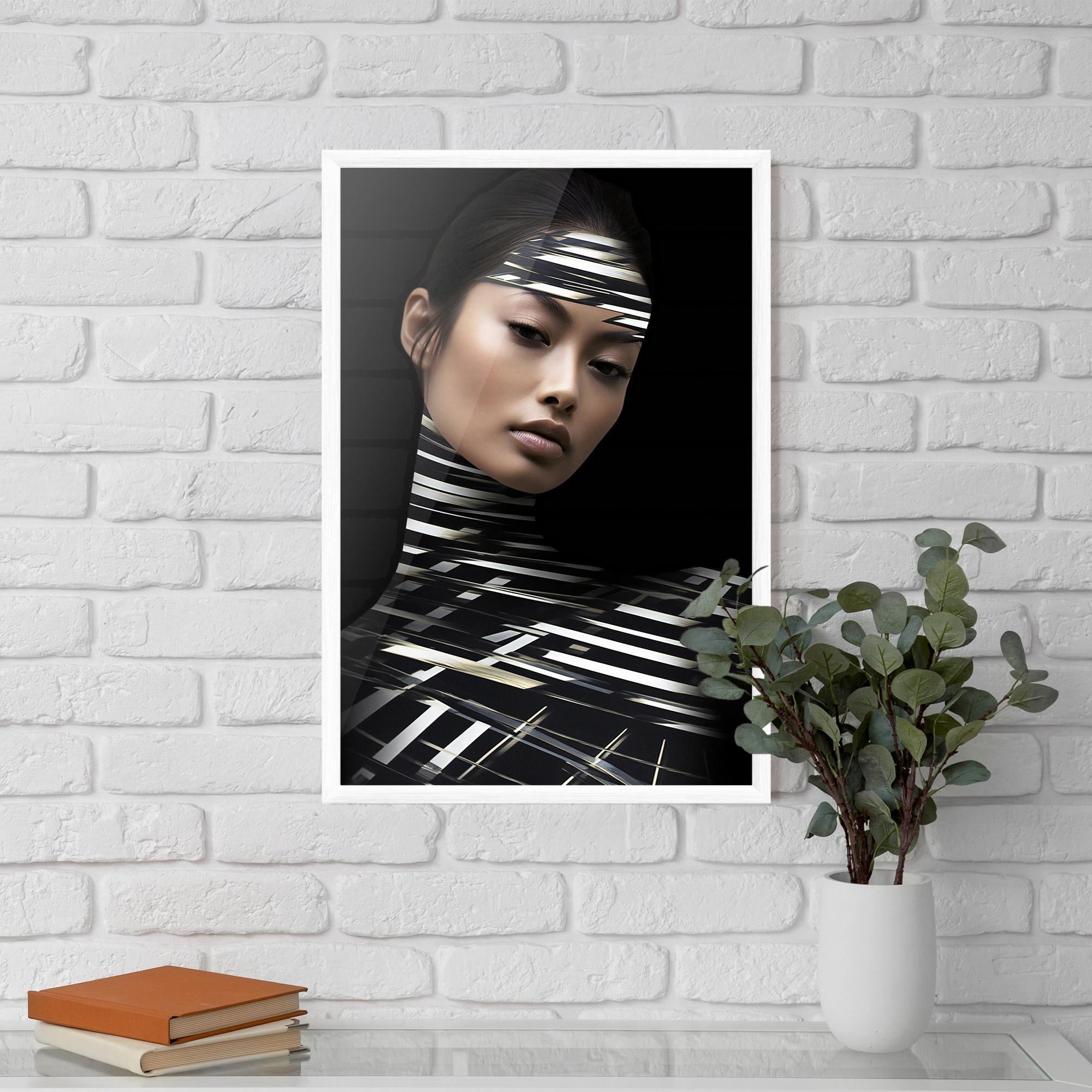 Poster Înrămat Futuristic Make Up Woman mockup 5