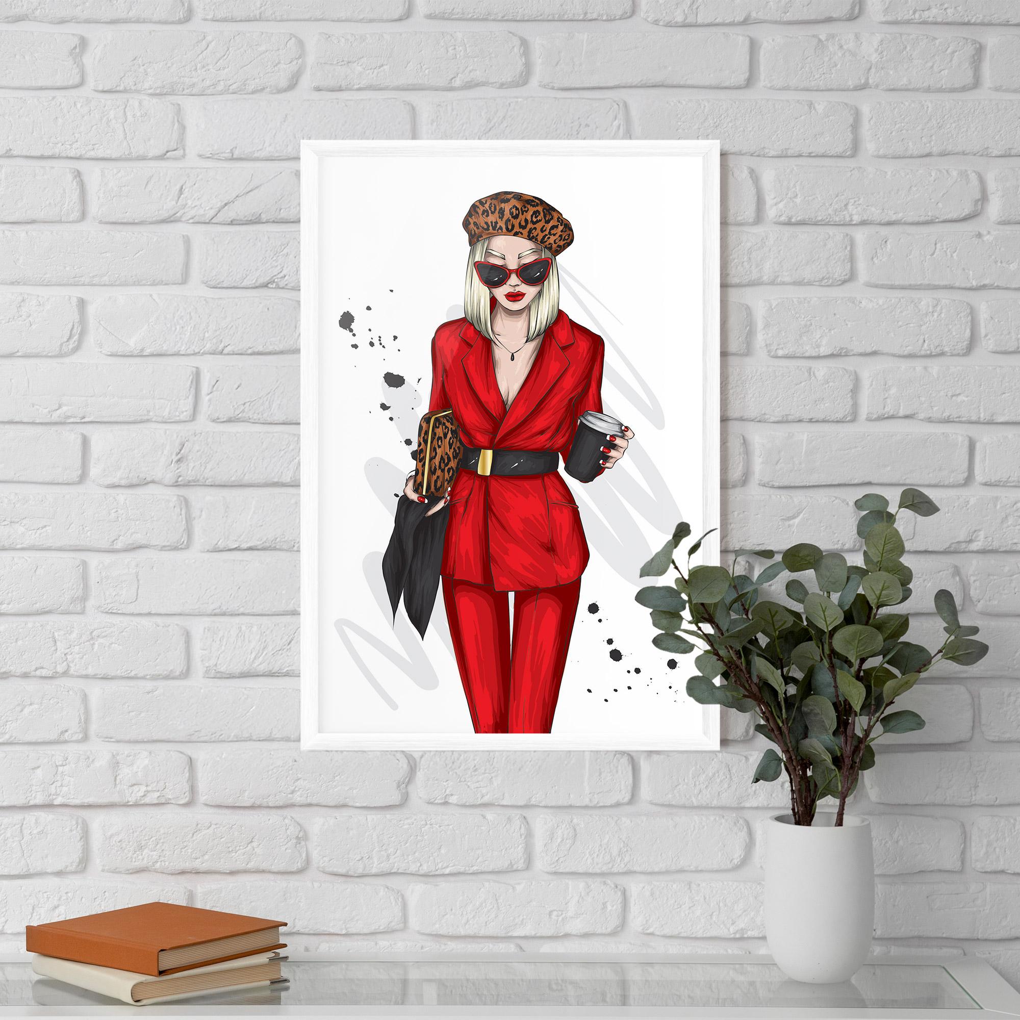 Poster Înrămat Red Suit Woman mockup 5