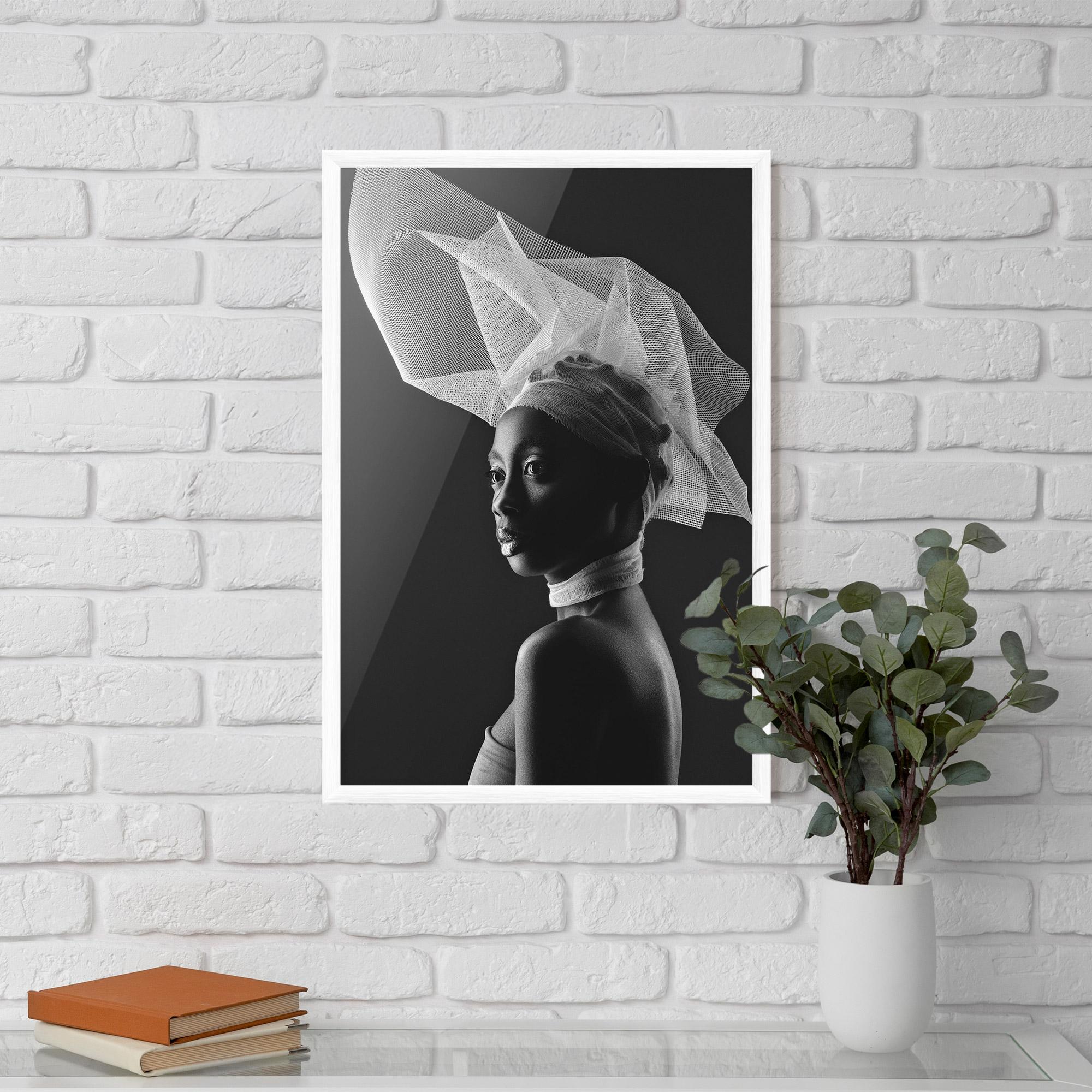 Poster Înrămat Veil Hat Woman mockup 5