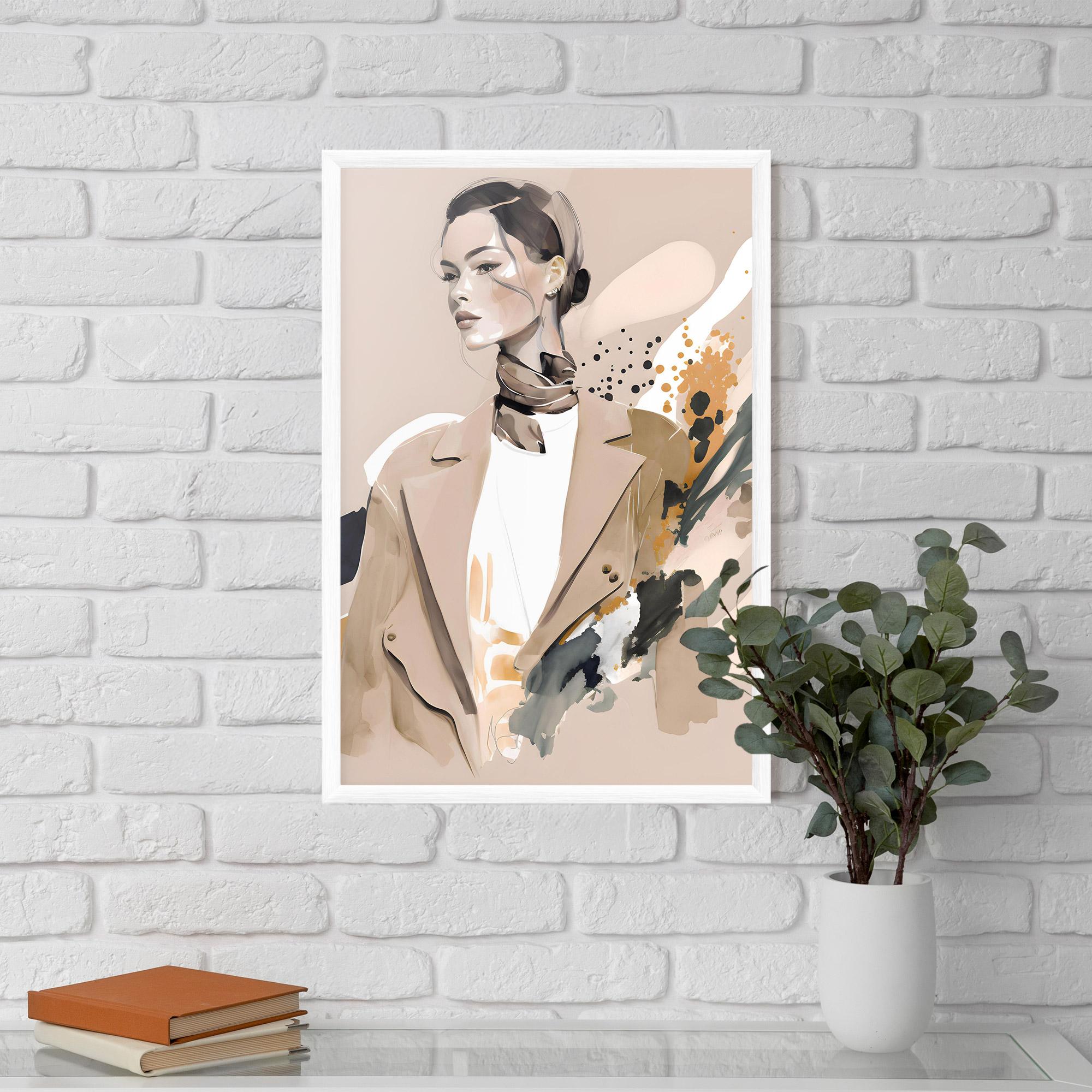 Poster Înrămat Watercolor Stylish Model mockup 5