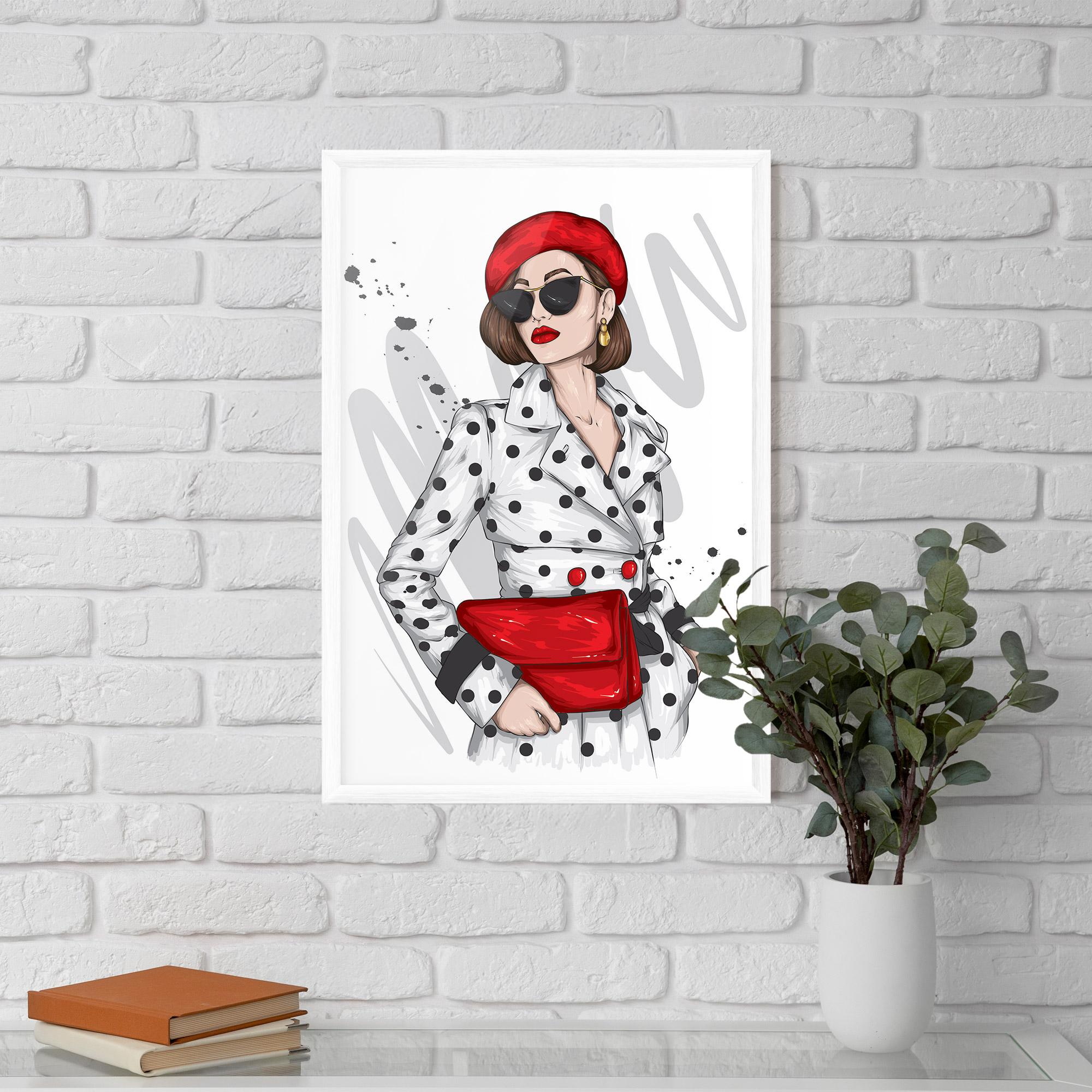 Poster Înrămat White Red Outfit mockup 5