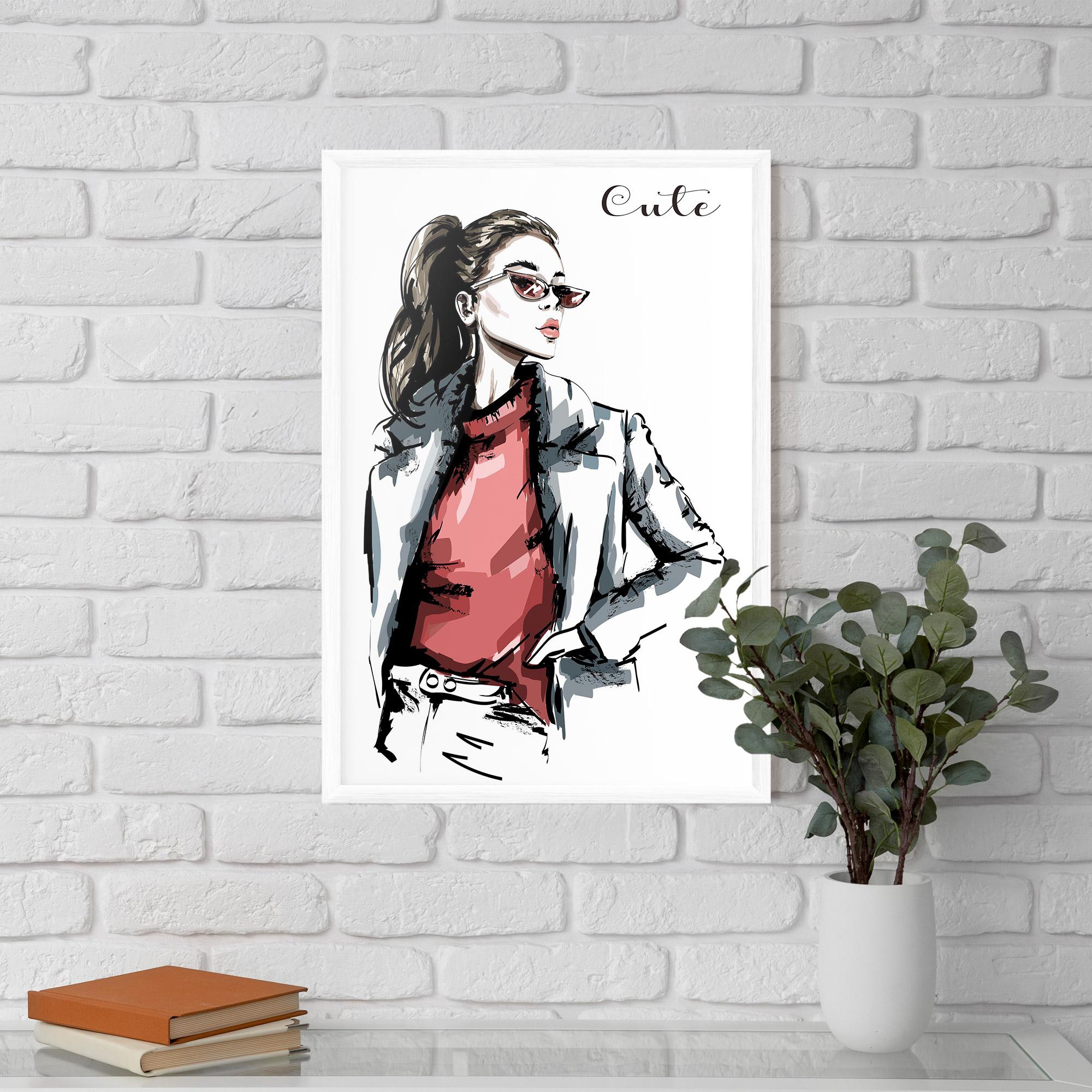 Poster Înrămat Woman Feeling Cute mockup 5