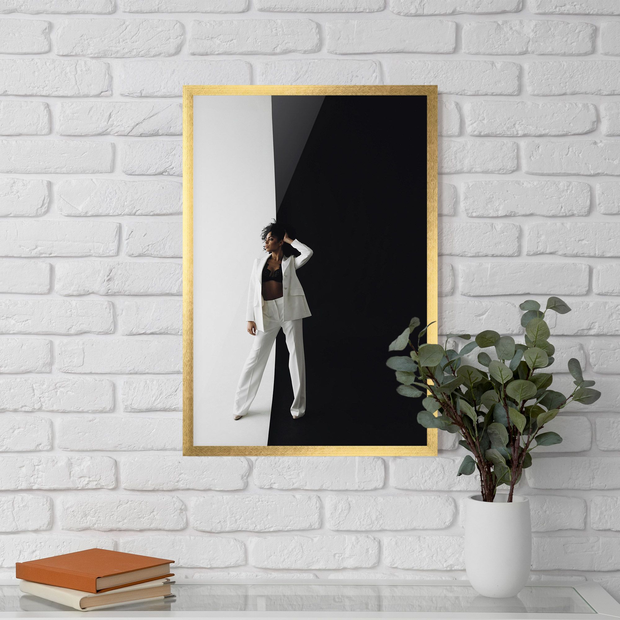 African Girl White Outfit mockup 5