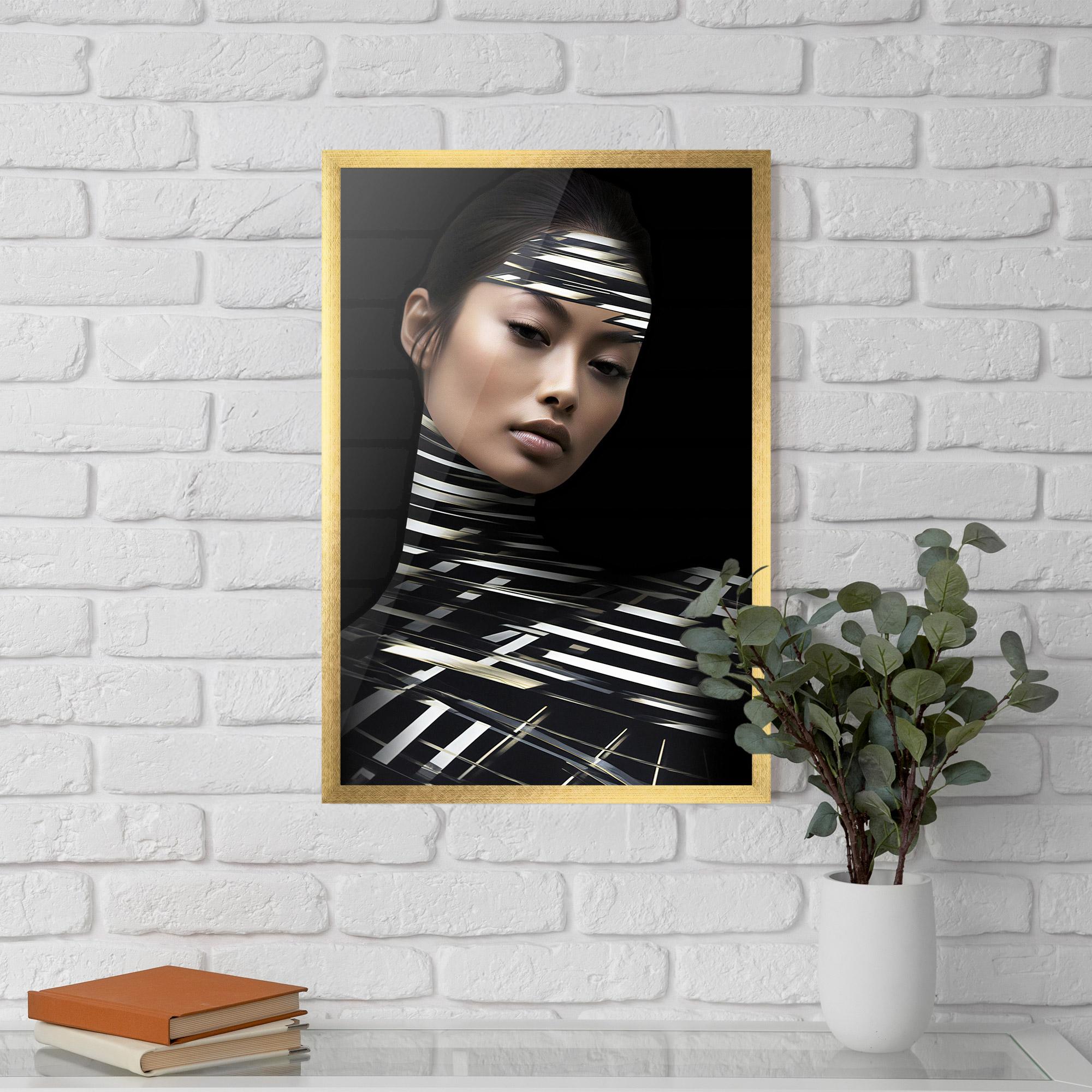 Poster Înrămat Futuristic Make Up Woman mockup 5