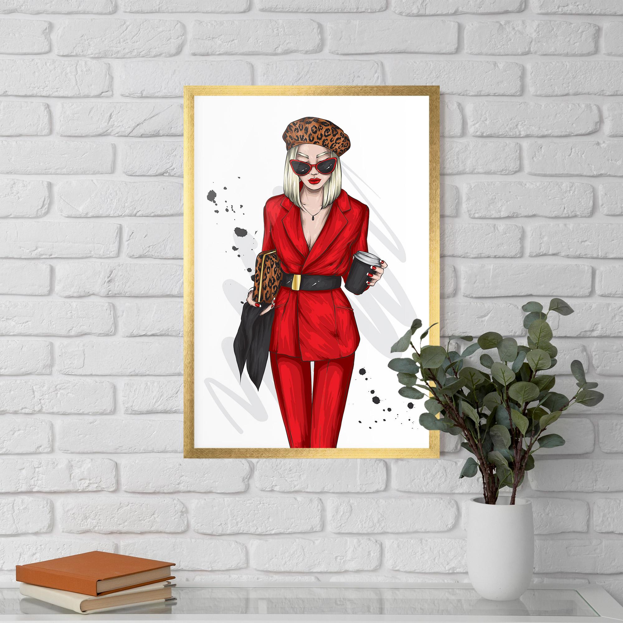 Poster Înrămat Red Suit Woman mockup 5