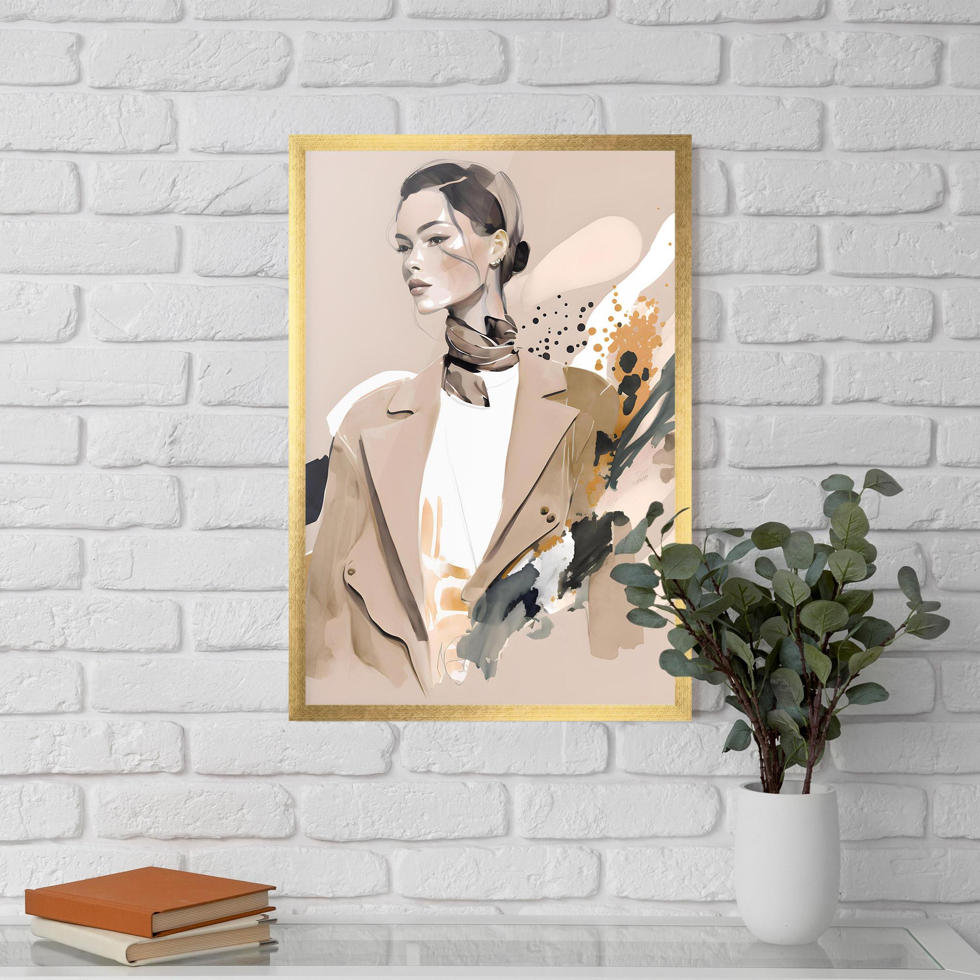 Poster Înrămat Watercolor Stylish Model mockup 5