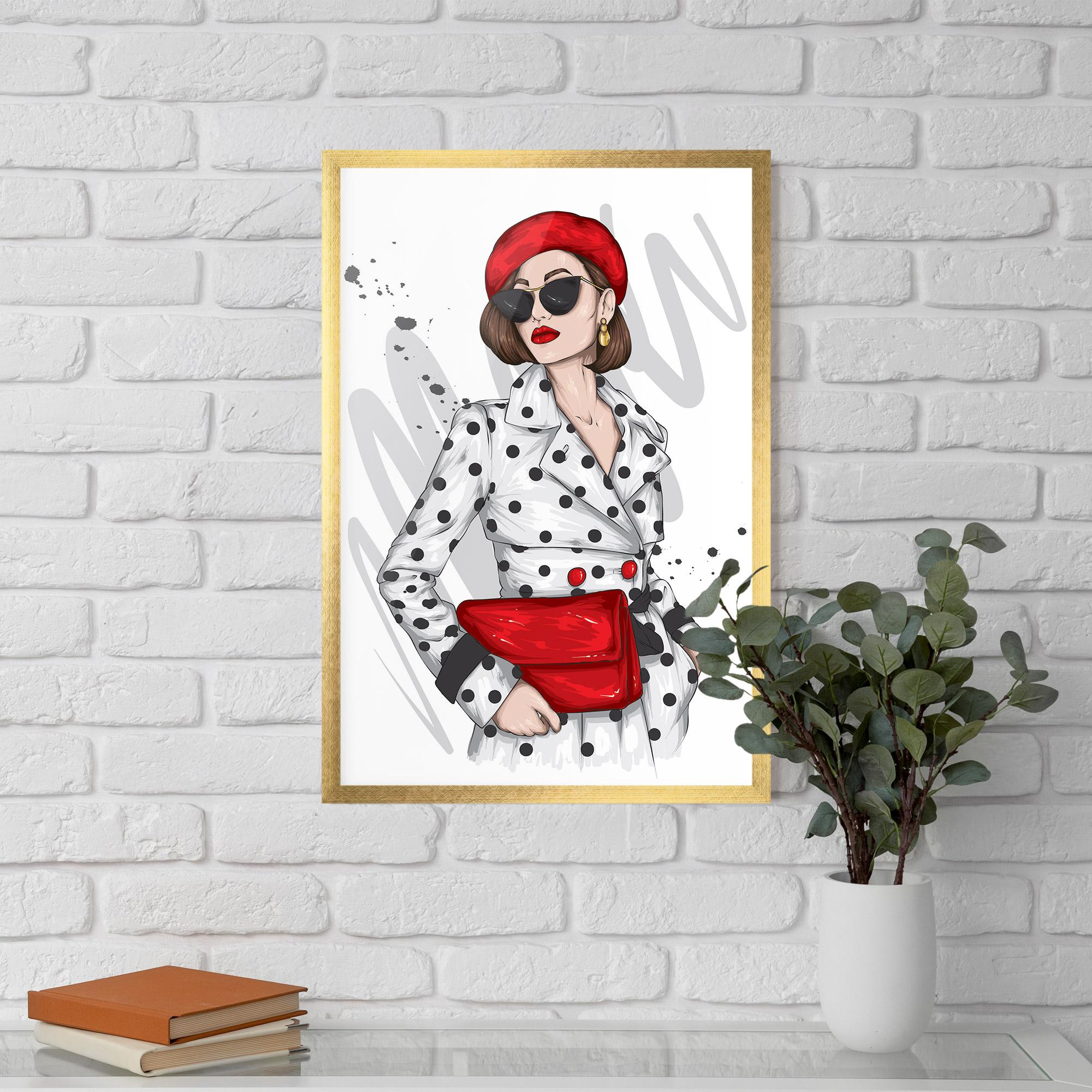 Poster Înrămat White Red Outfit mockup 5